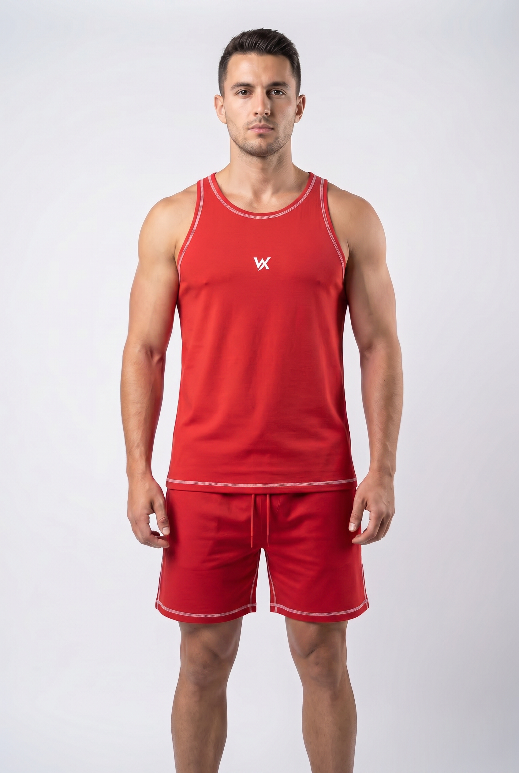 Warriorx men’s cotton Lycra cord set with sandow and shorts
