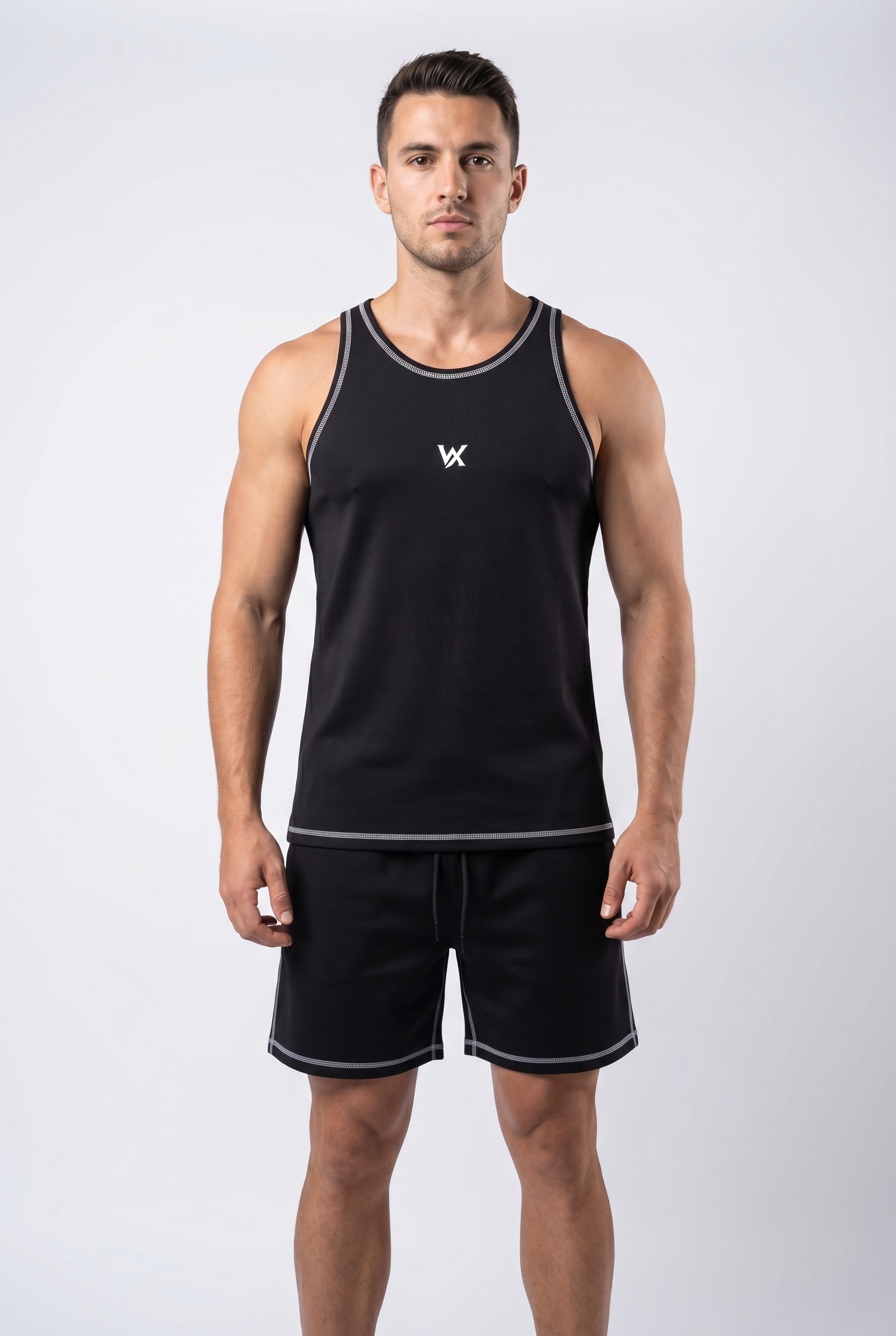 Warriorx men’s cotton Lycra cord set with sandow and shorts