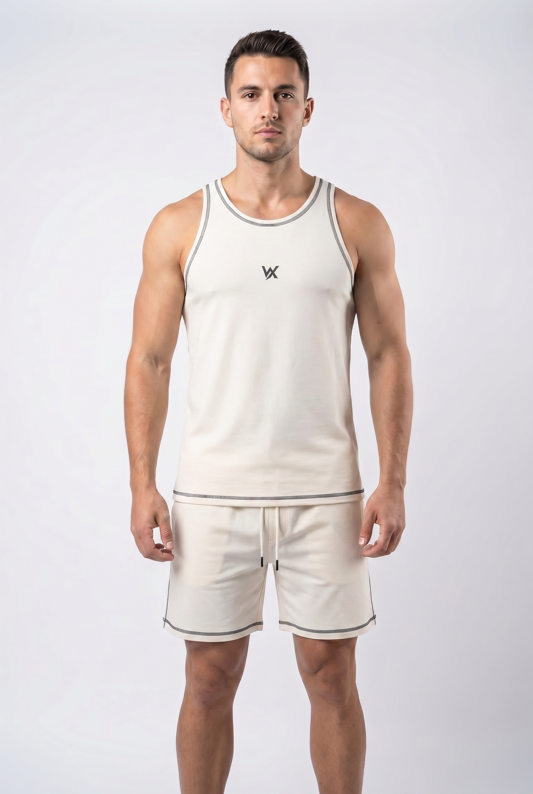 Warriorx men’s cotton Lycra cord set with sandow and shorts