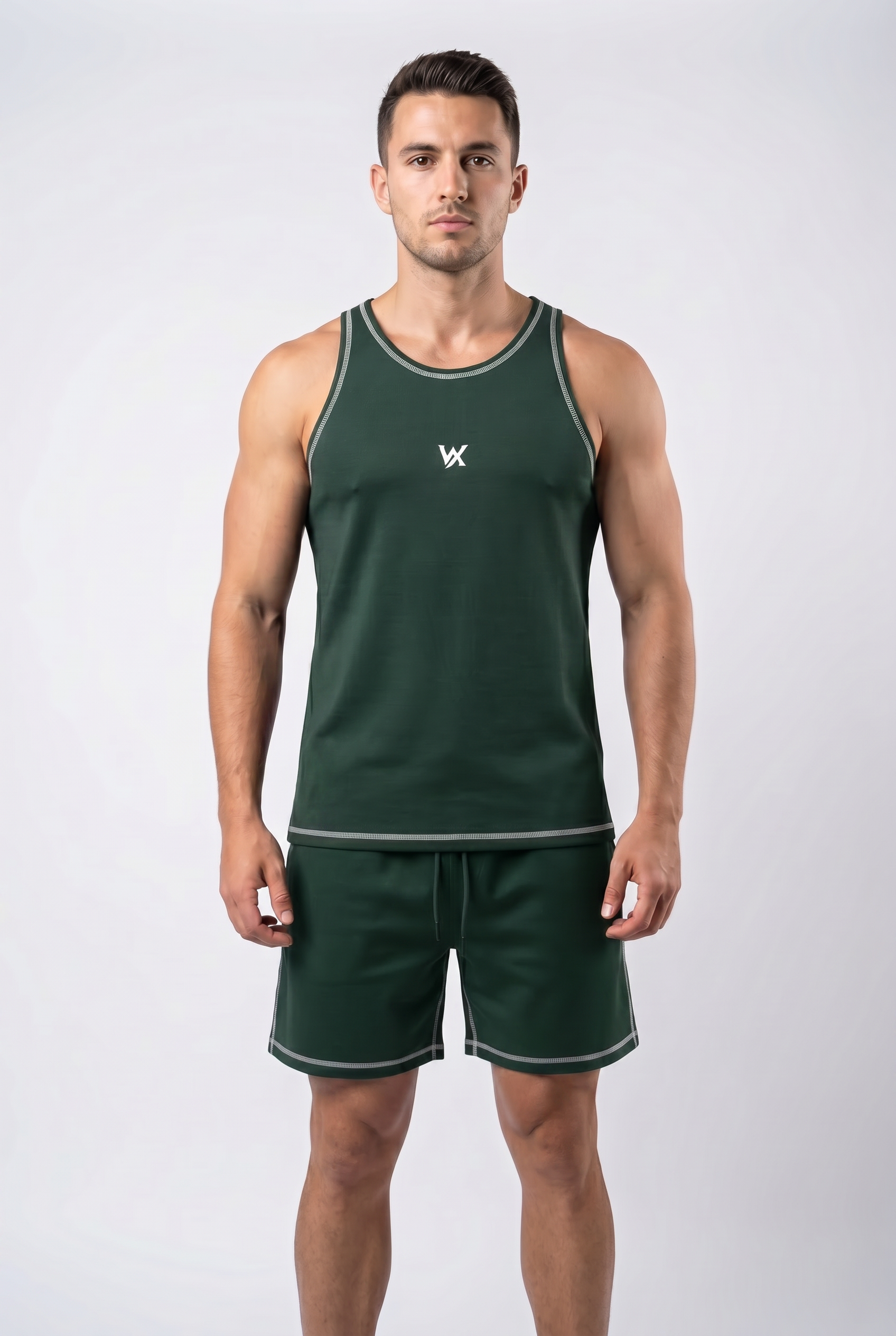 Warriorx men’s cotton Lycra cord set with sandow and shorts