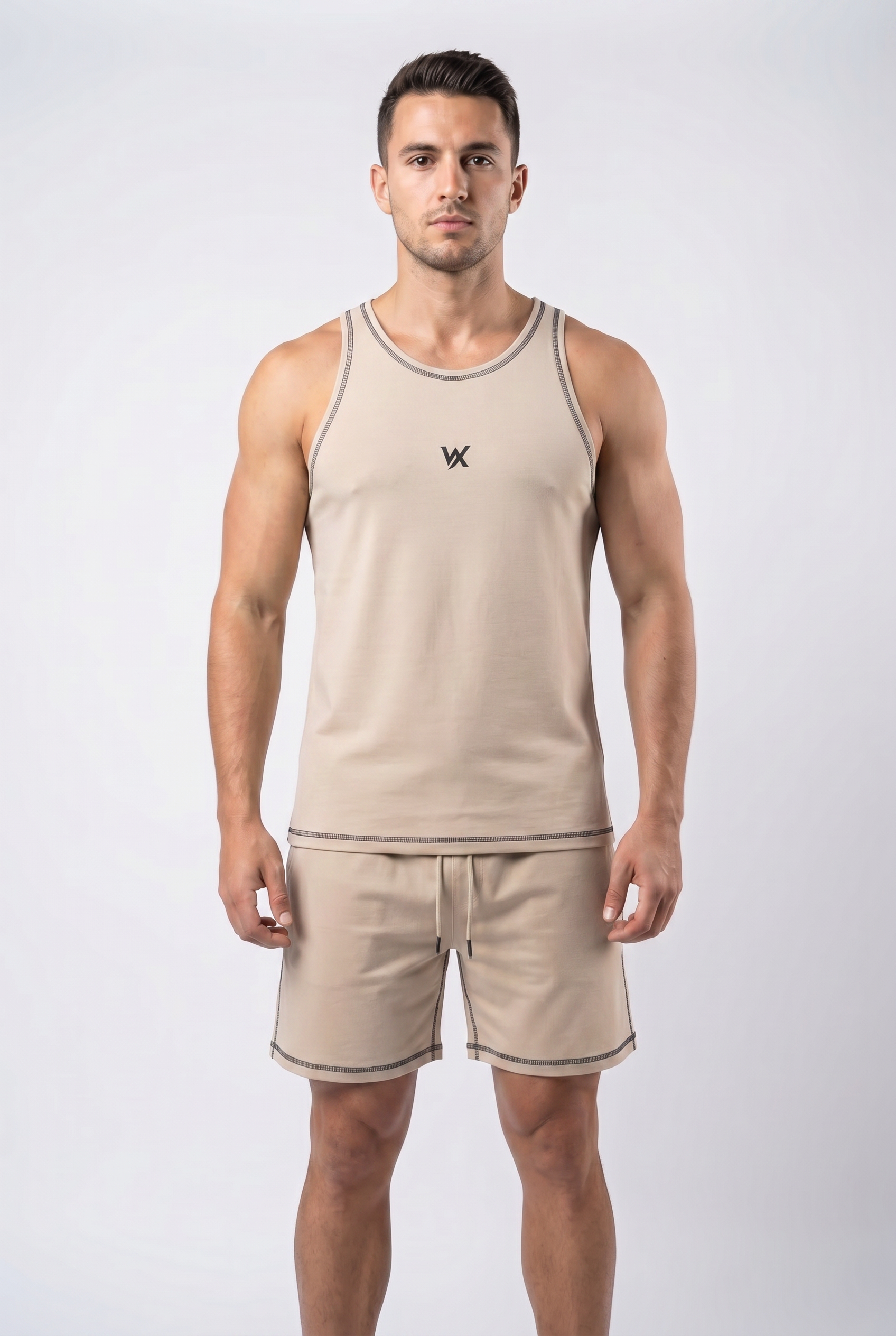 Warriorx men’s cotton Lycra cord set with sandow and shorts