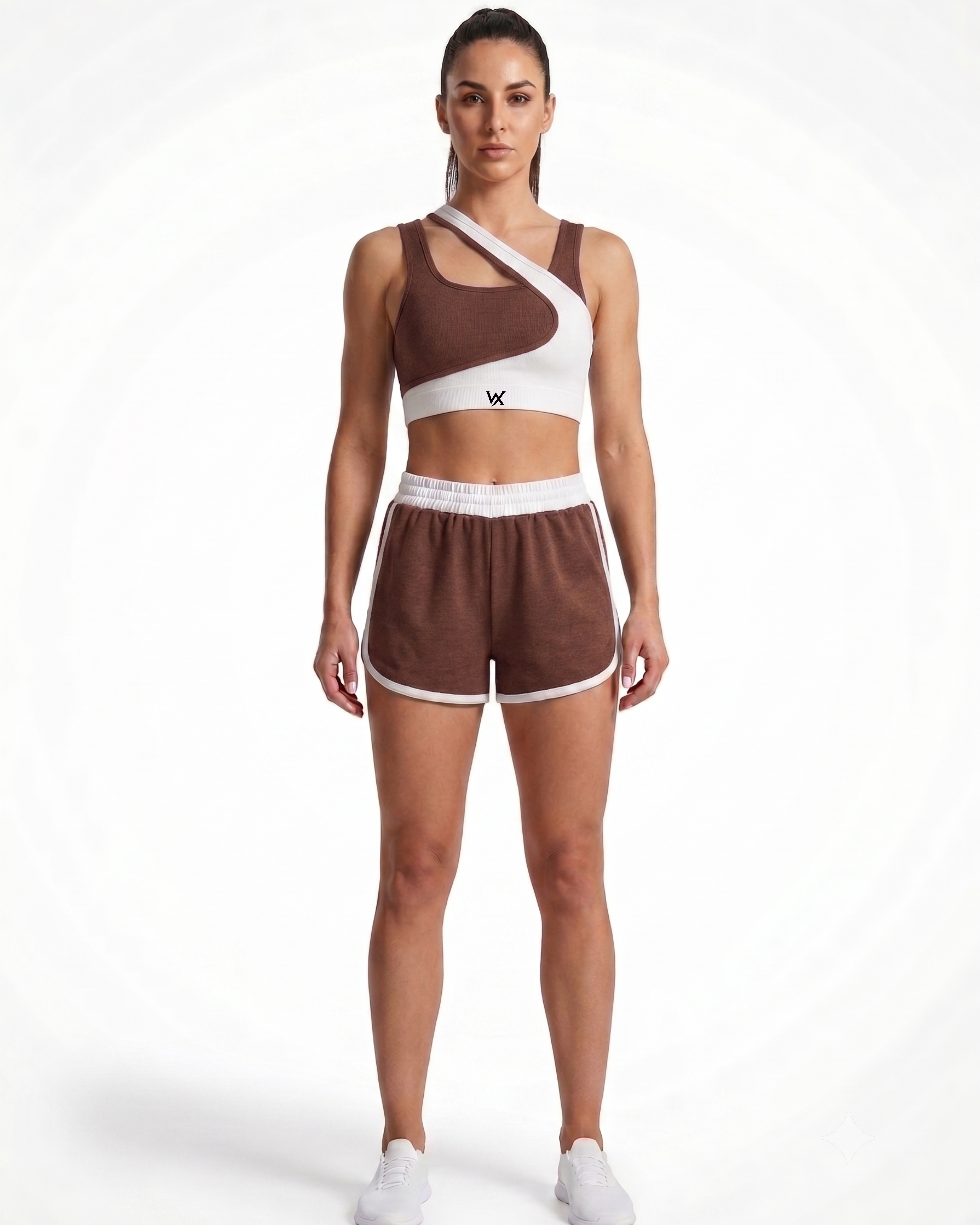 WarriorX Women's Cross-Strap Sports Bra & Training Shorts Co-Ord Set