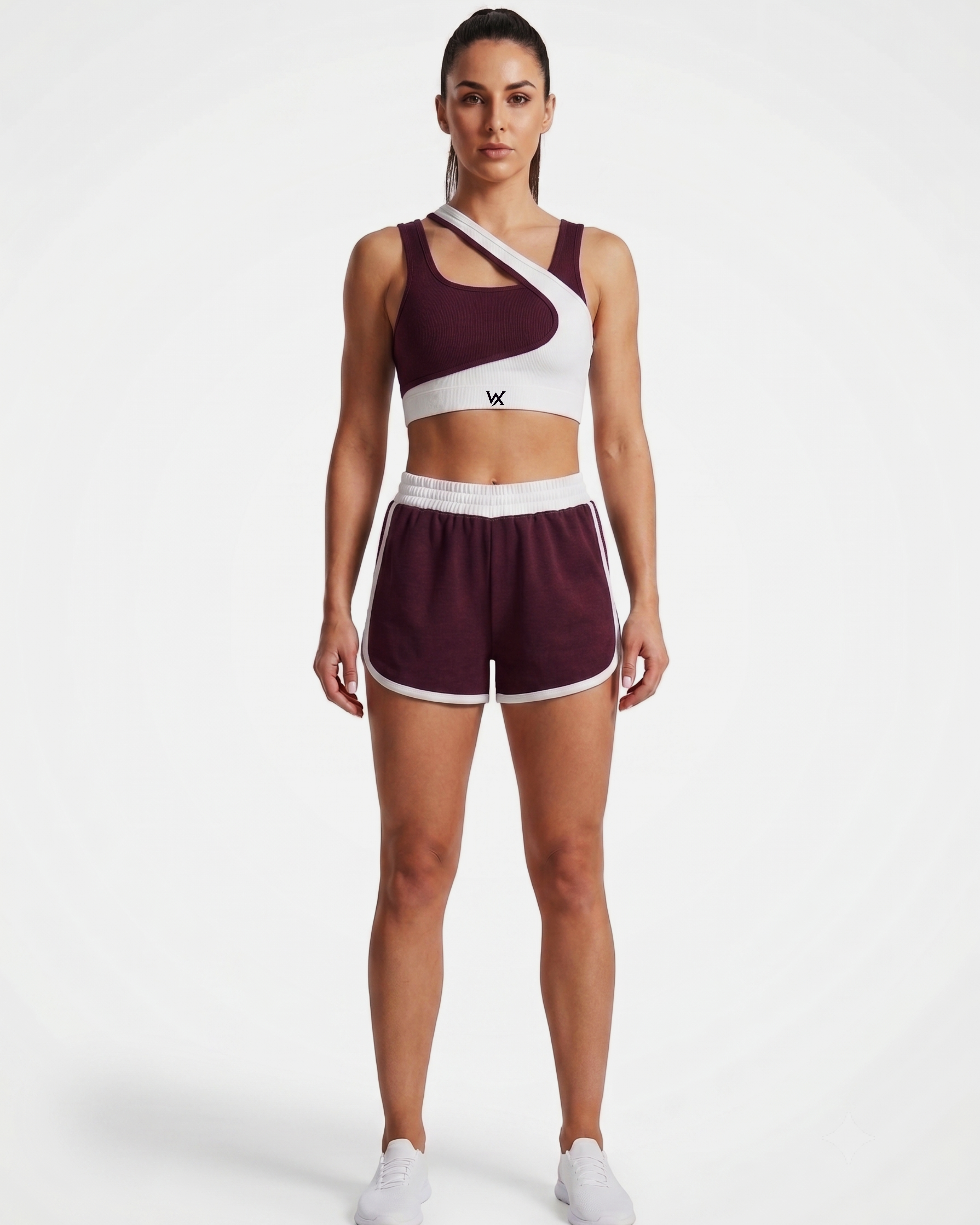 WarriorX Women's Cross-Strap Sports Bra & Training Shorts Co-Ord Set