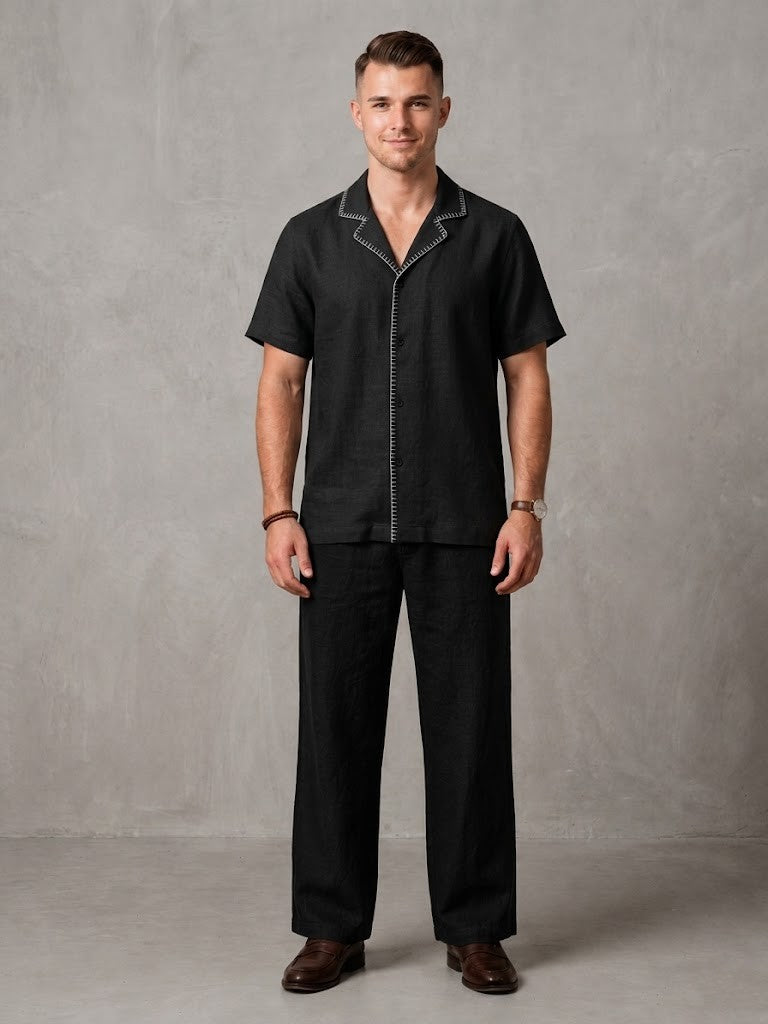 WarriorX Men's Premium Contrast Stitch Linen Cordset