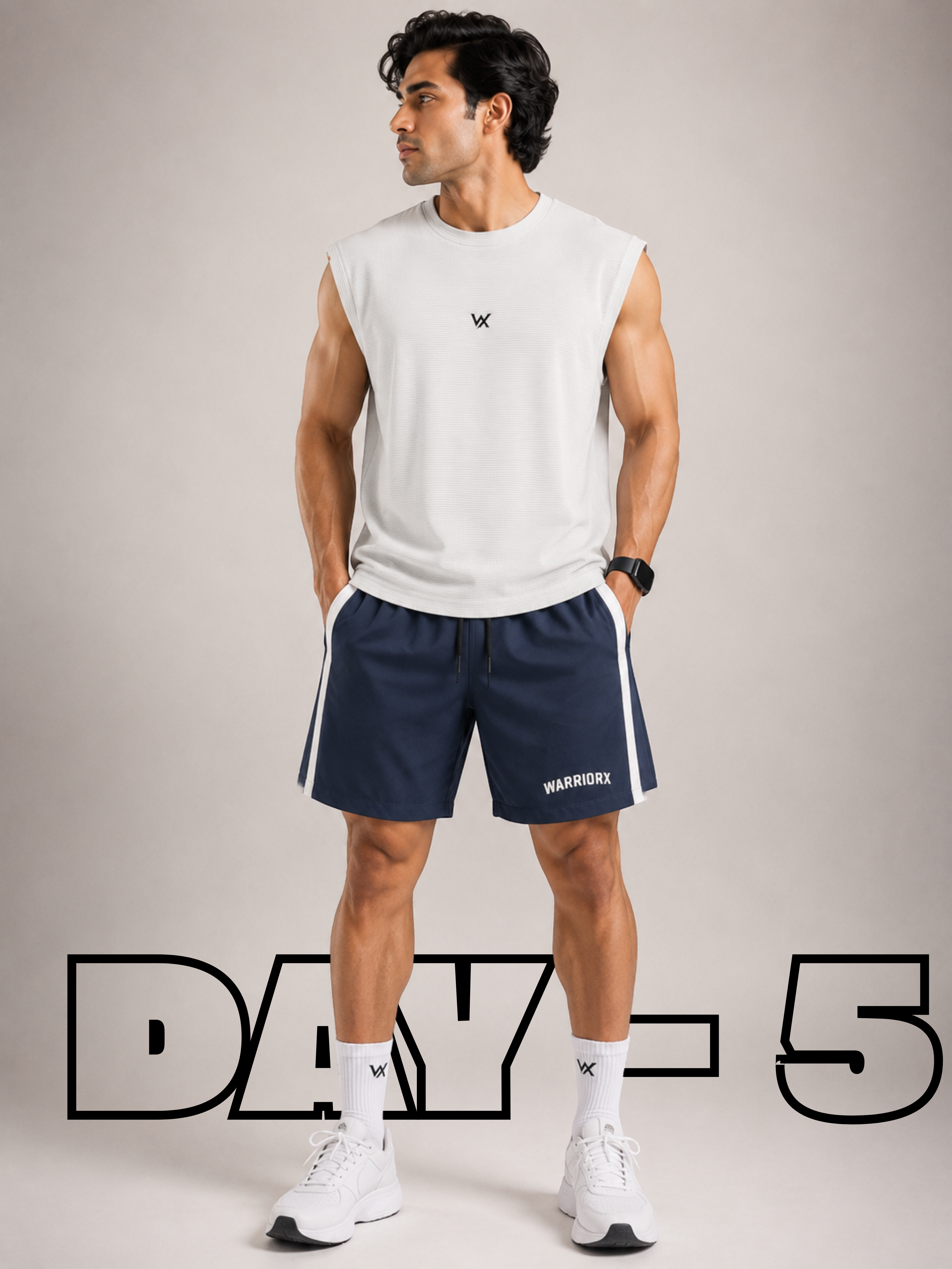 DAY-5 GYM OUTFIT FOR MENS WITH TSHIRT & VEST (SET OF 3)