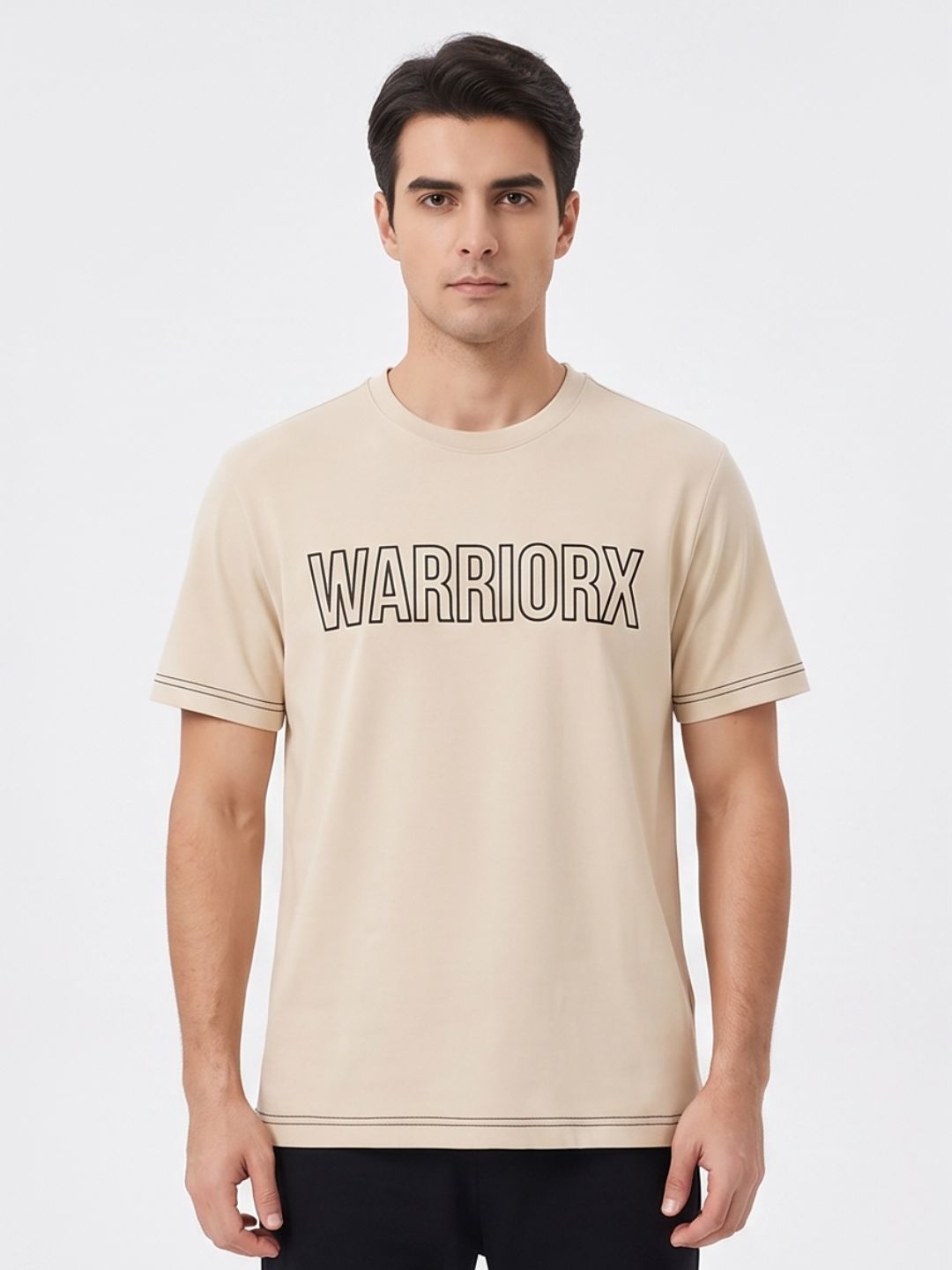 Warriorx Men's Round neck cotton lycra tshirt