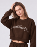 WarriorX Crystal Script Crop Sweatshirt