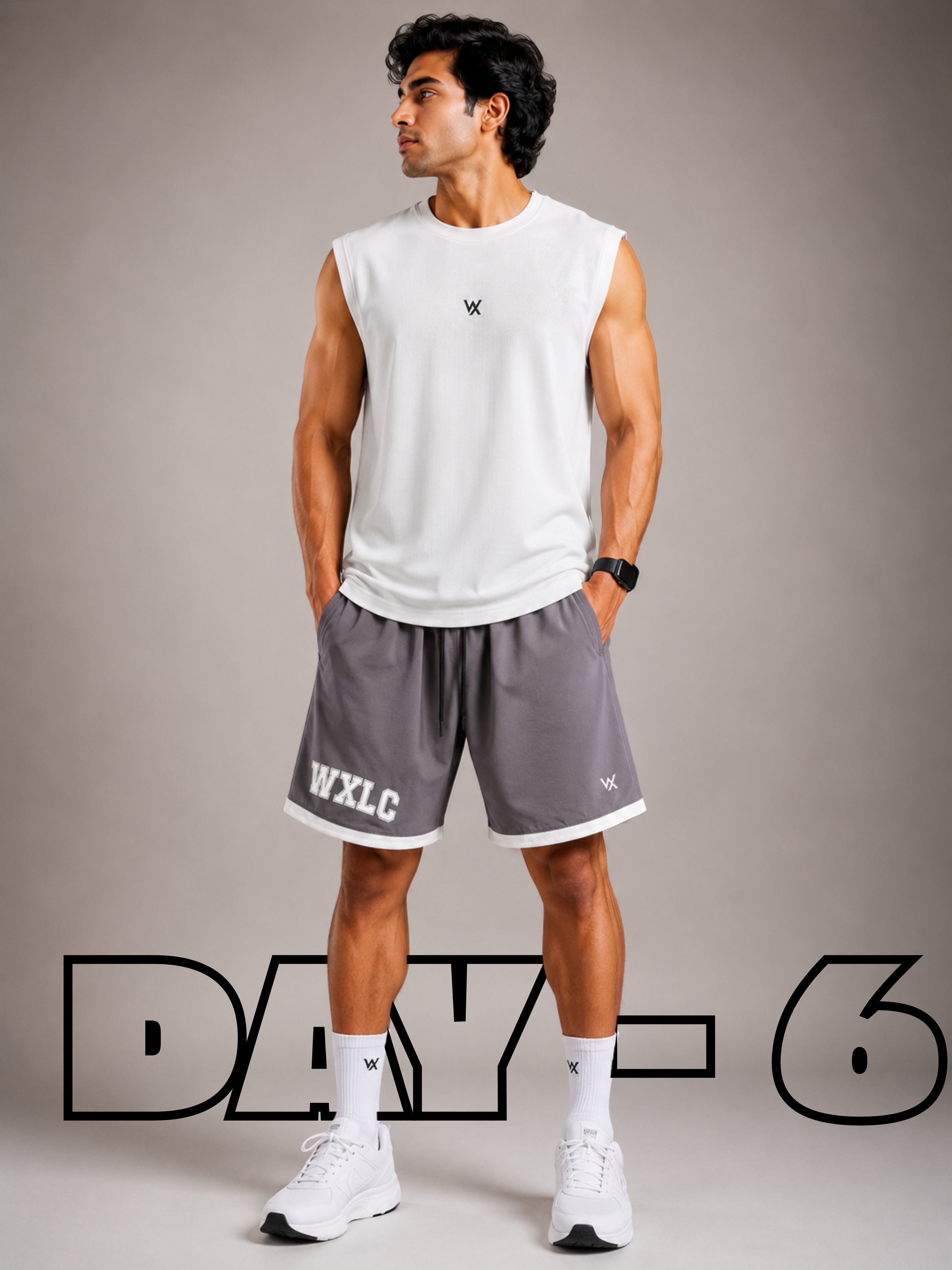 DAY-6 GYM OUTFIT FOR MENS WITH TSHIRT & VEST (SET OF 3)