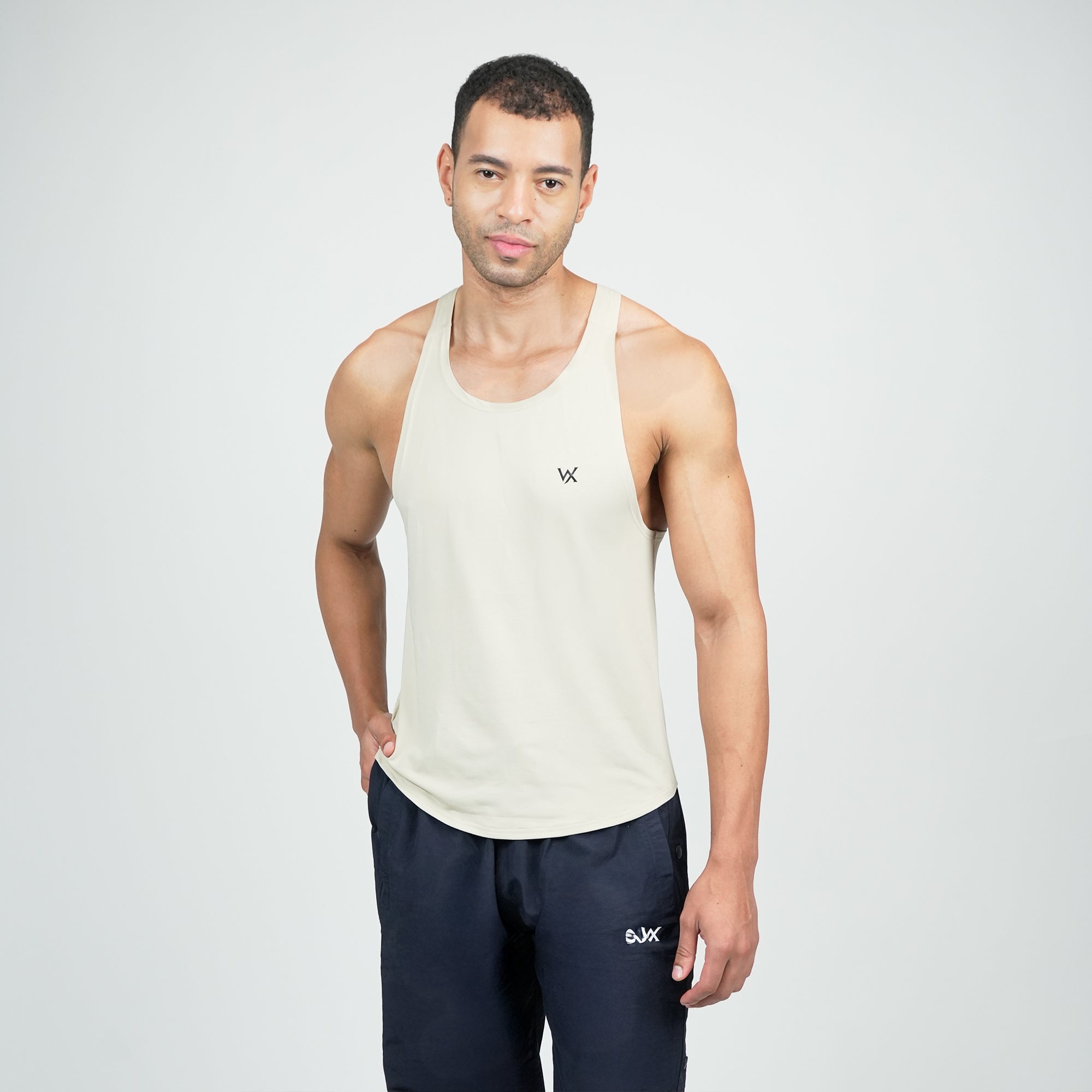 WarriorX Men’s Poly Spandex Gym Vest Stringer