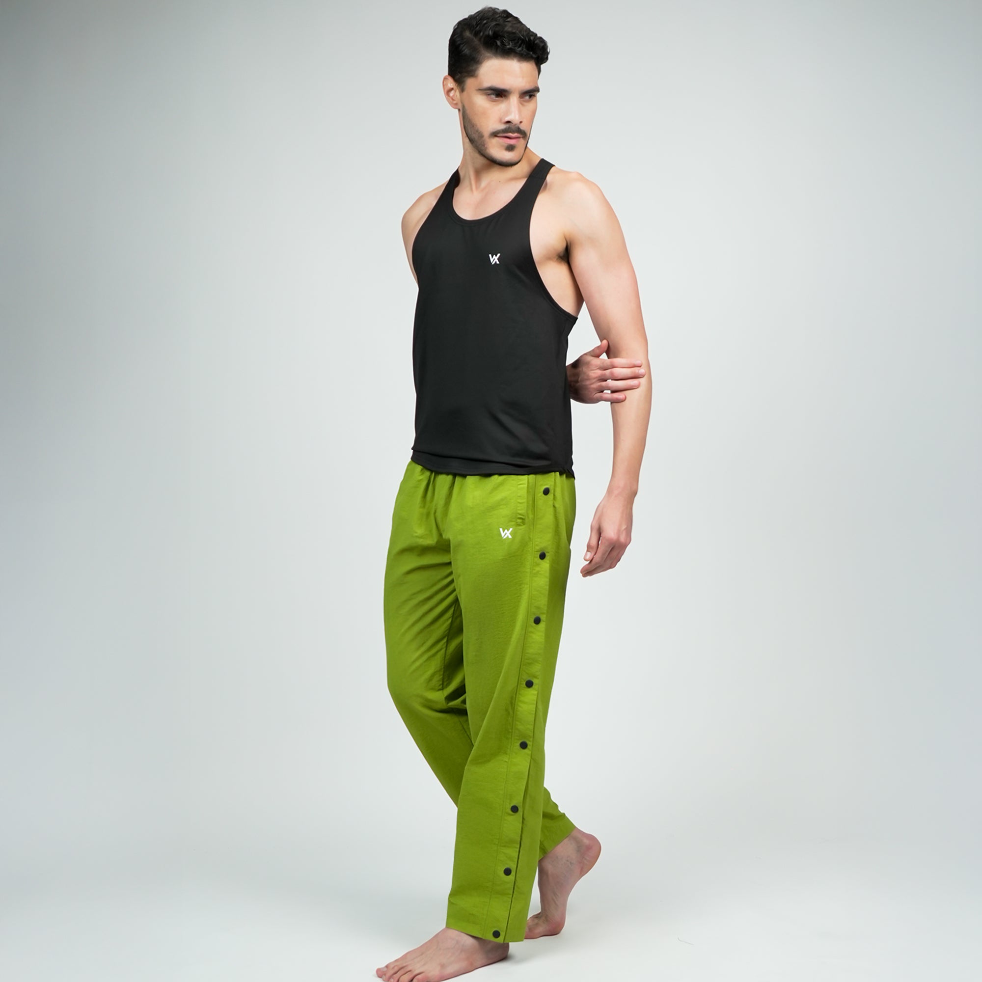 WarriorX Nylon Crush Pants With Side Snap button