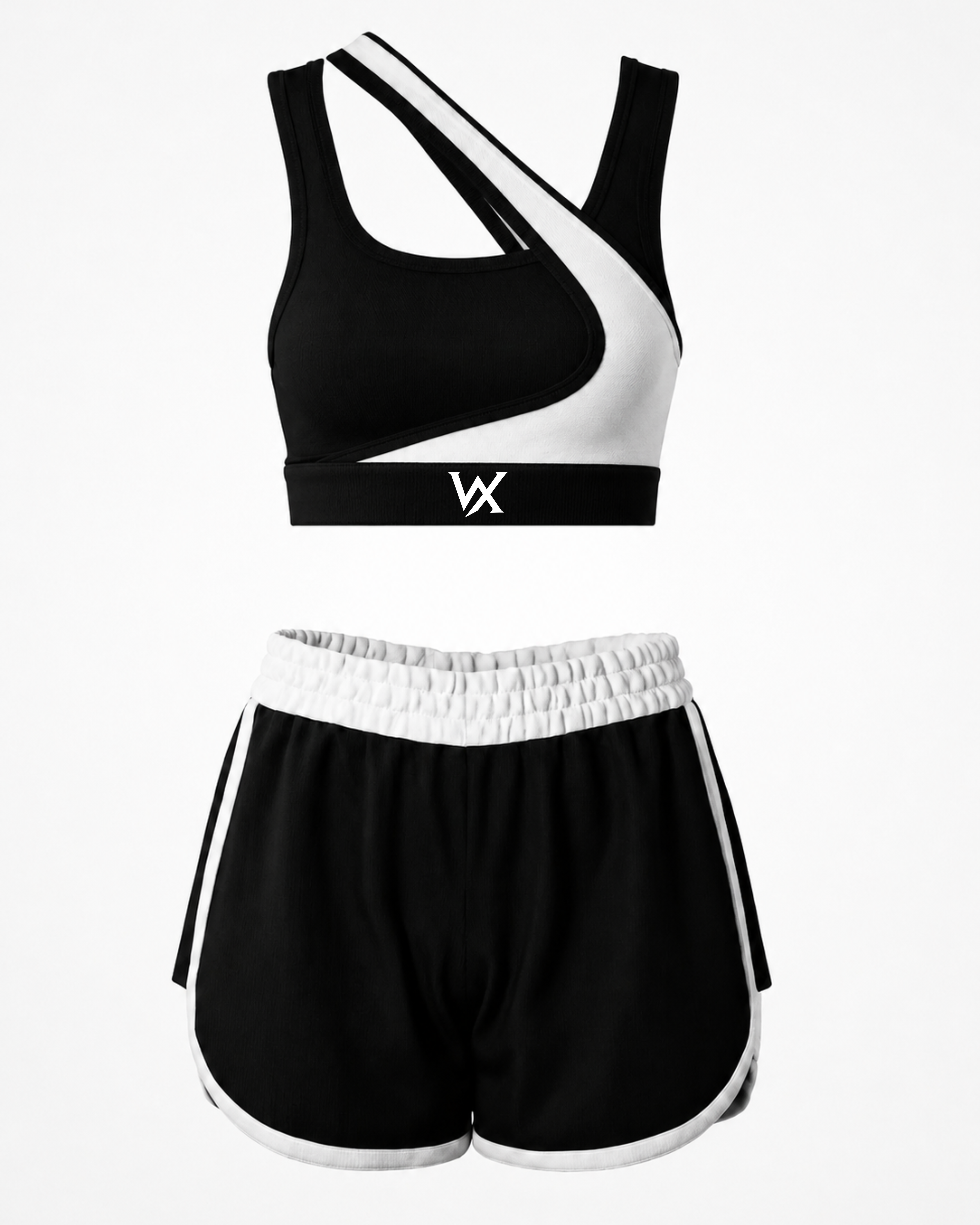 WarriorX Women's Cross-Strap Sports Bra & Training Shorts Co-Ord Set