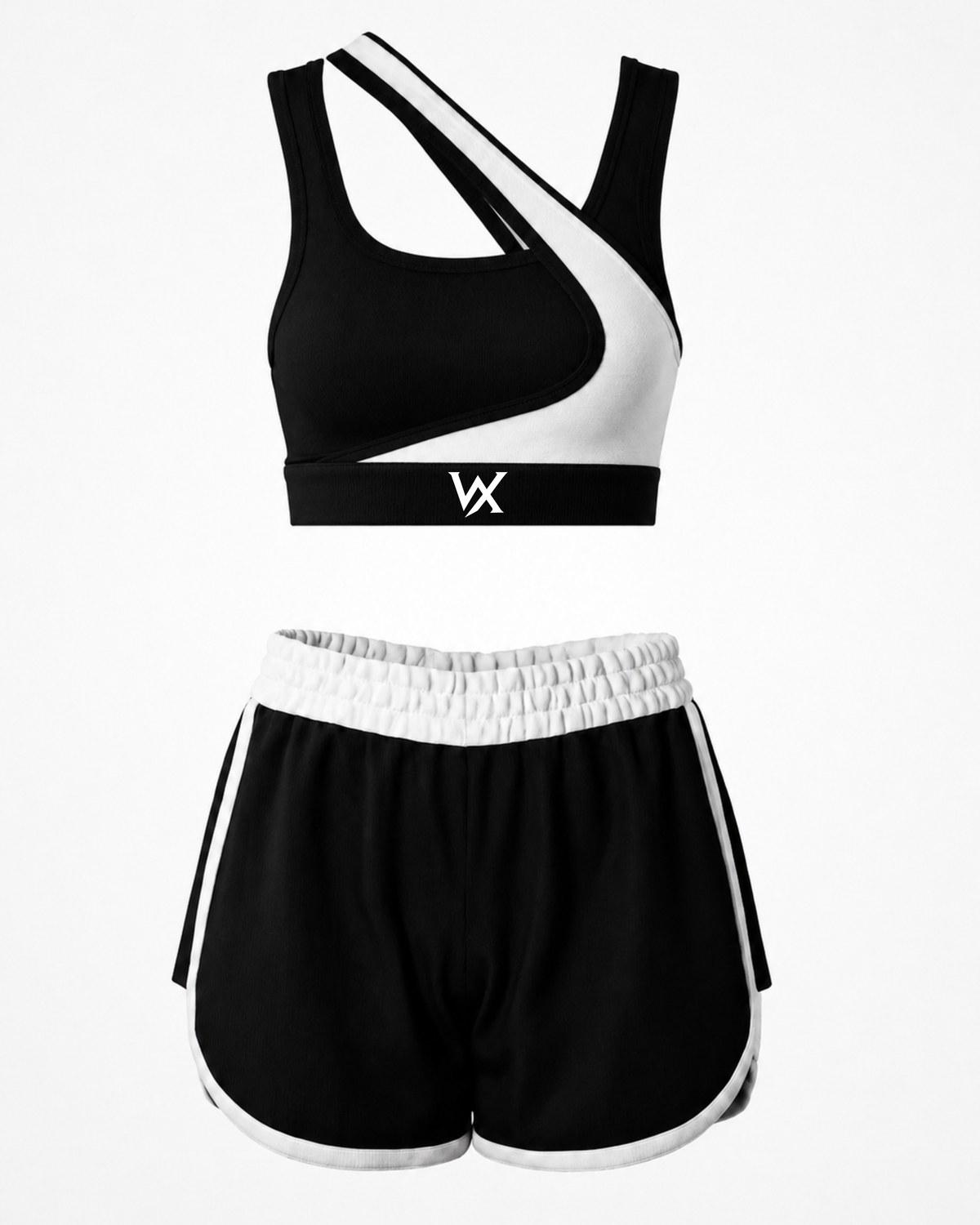 WarriorX Women's Cross-Strap Sports Bra & Training Shorts Co-Ord Set
