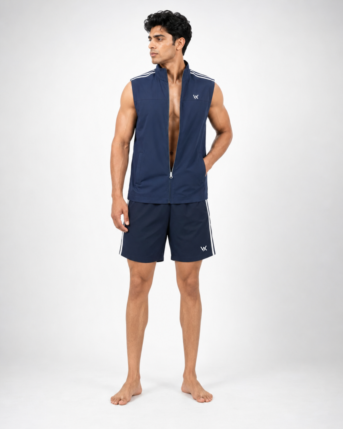 Warriorx Men's Sleeveless Gym Vest with Shorts
