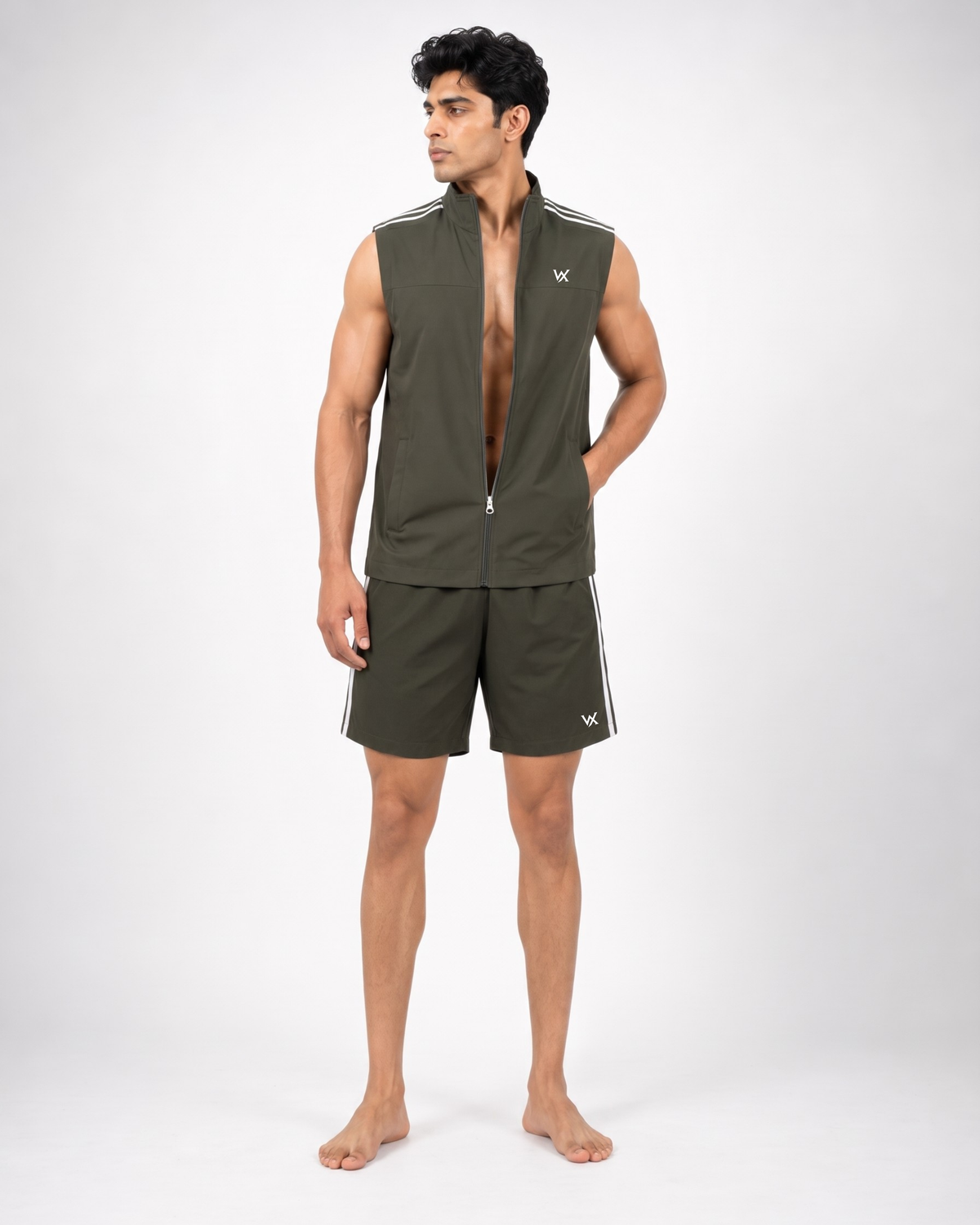 Warriorx Men's Sleeveless Gym Vest with Shorts