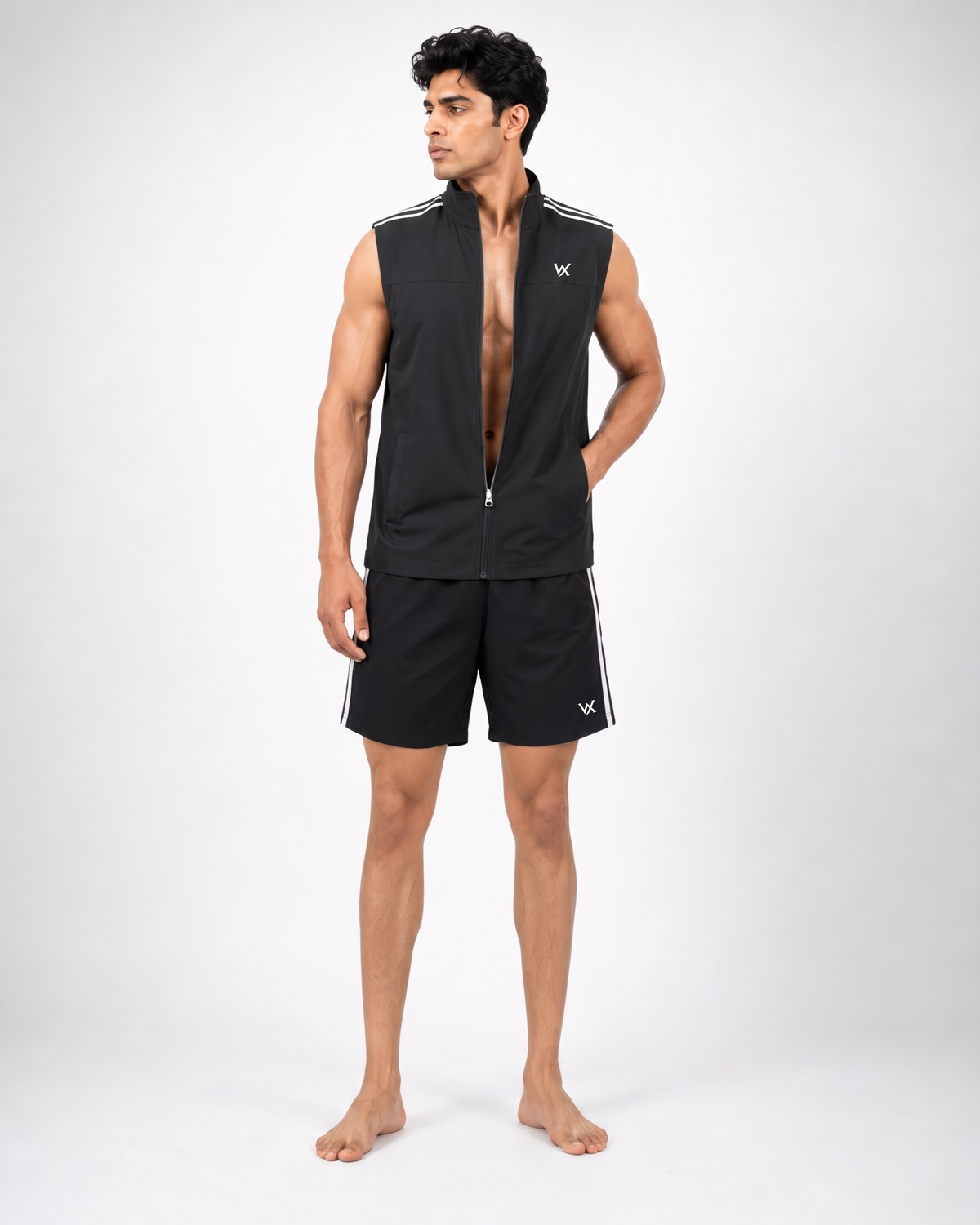 Warriorx Men's Sleeveless Gym Vest with Shorts