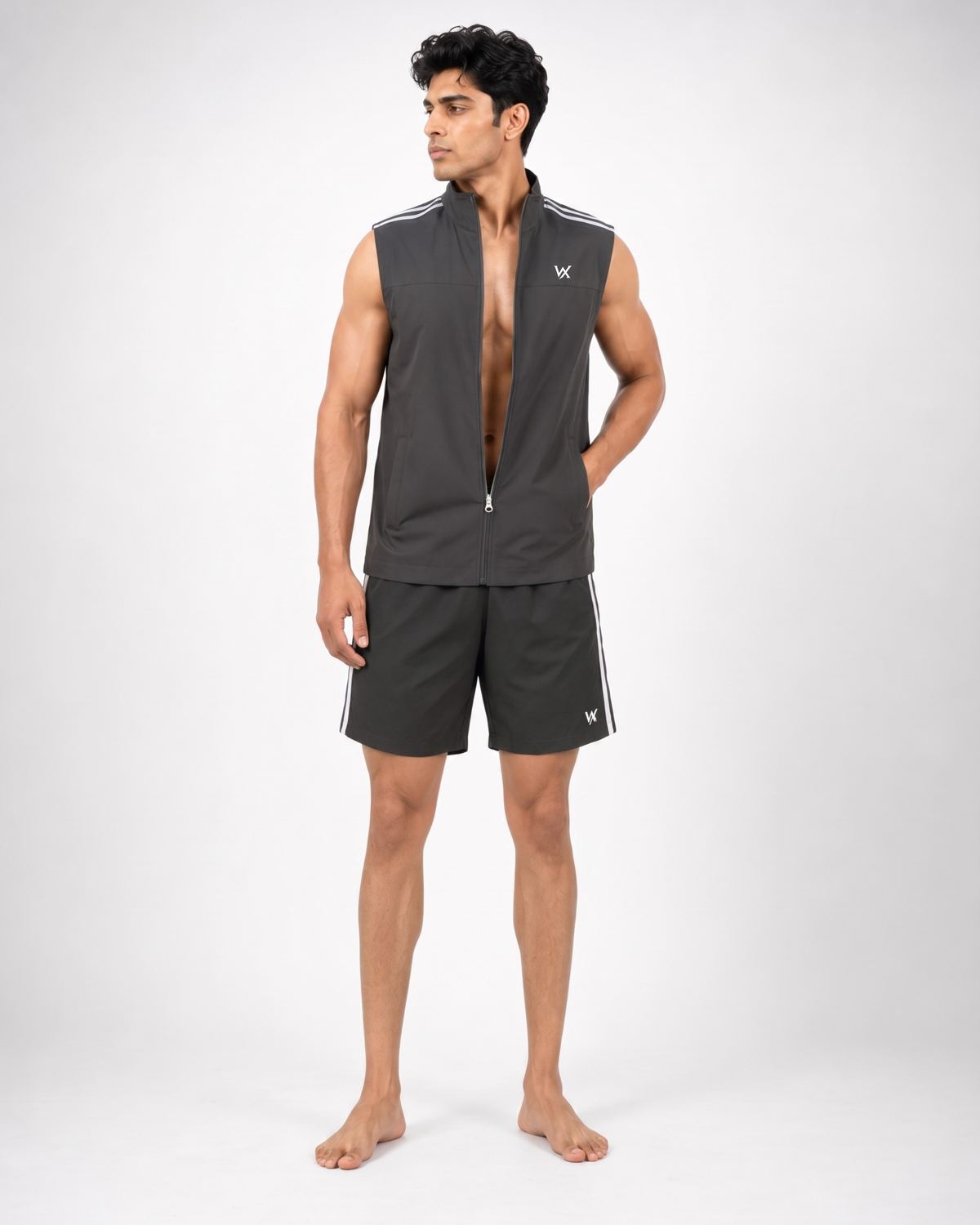 Warriorx Men's Sleeveless Gym Vest with Shorts