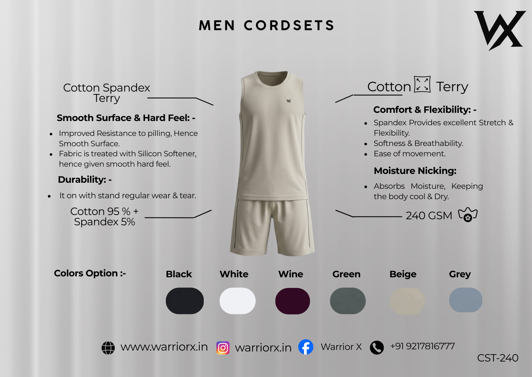 WarriorX Men’s Basketball & Boxing Cordset