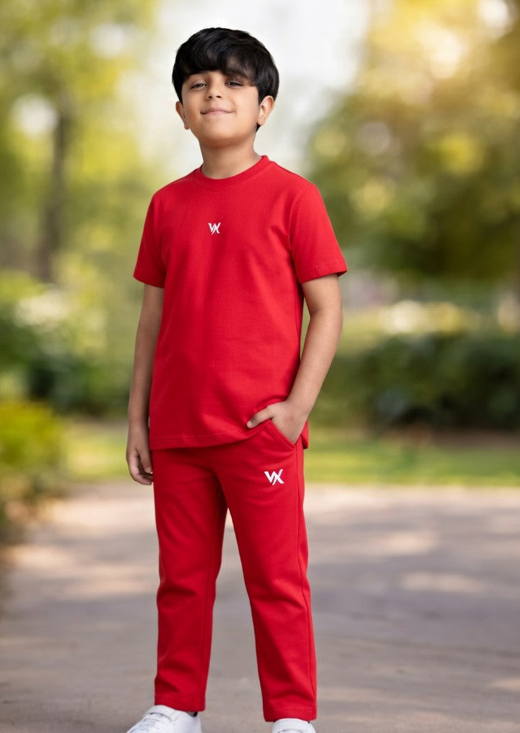 warrior x kids regular fit cotton lycra cord set with trouser