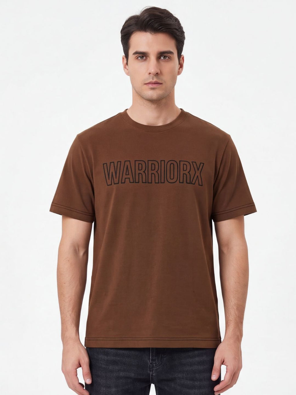 Warriorx Men's Round neck cotton lycra tshirt