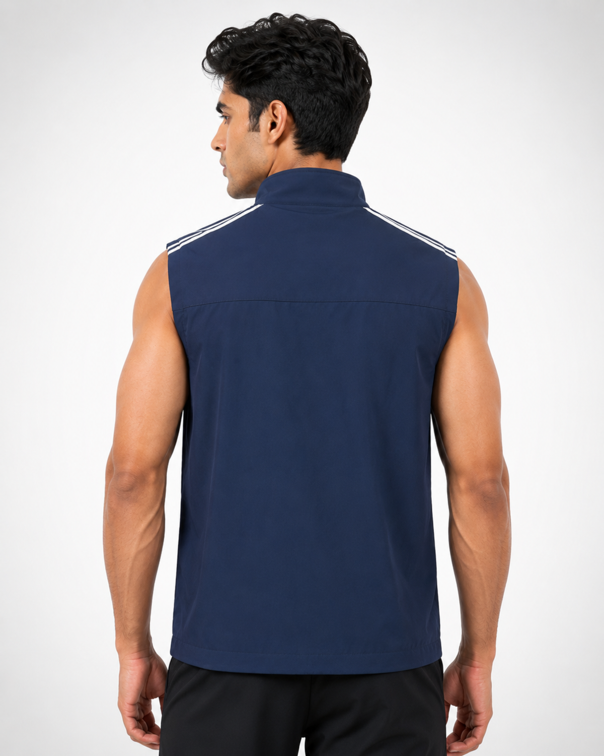 WarriorX Men’s White Sleeveless Zip-Up Gym Training Vest