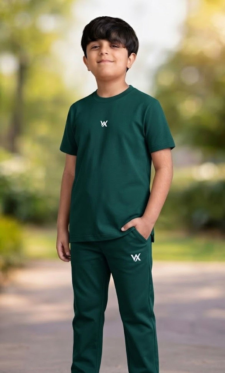 warrior x kids regular fit cotton lycra cord set with trouser