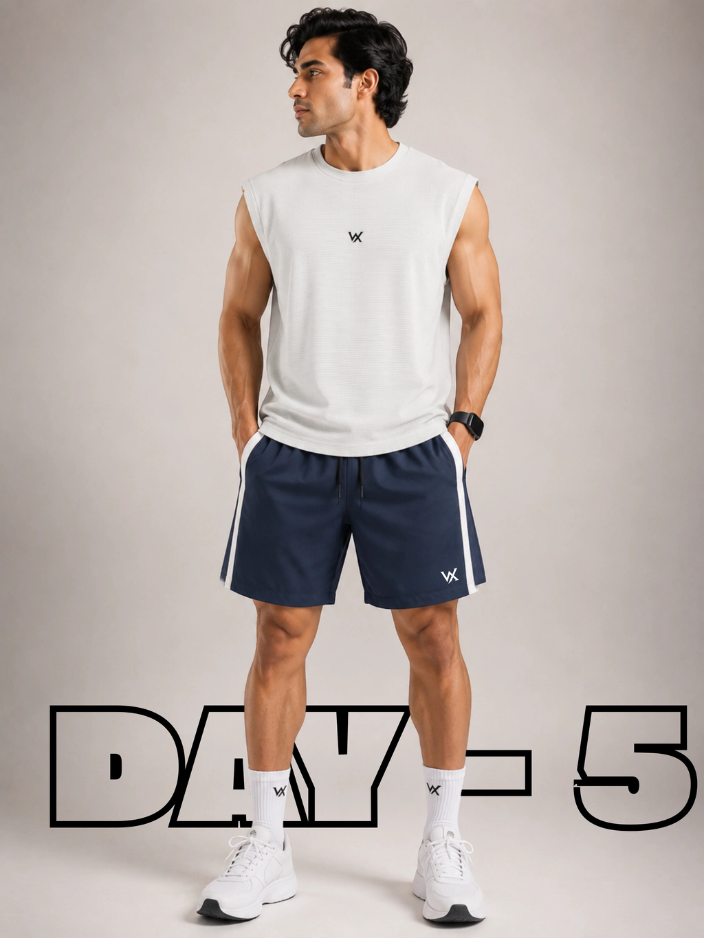 DAY-5 GYM OUTFIT FOR MENS WITH TSHIRT & VEST (SET OF 3)