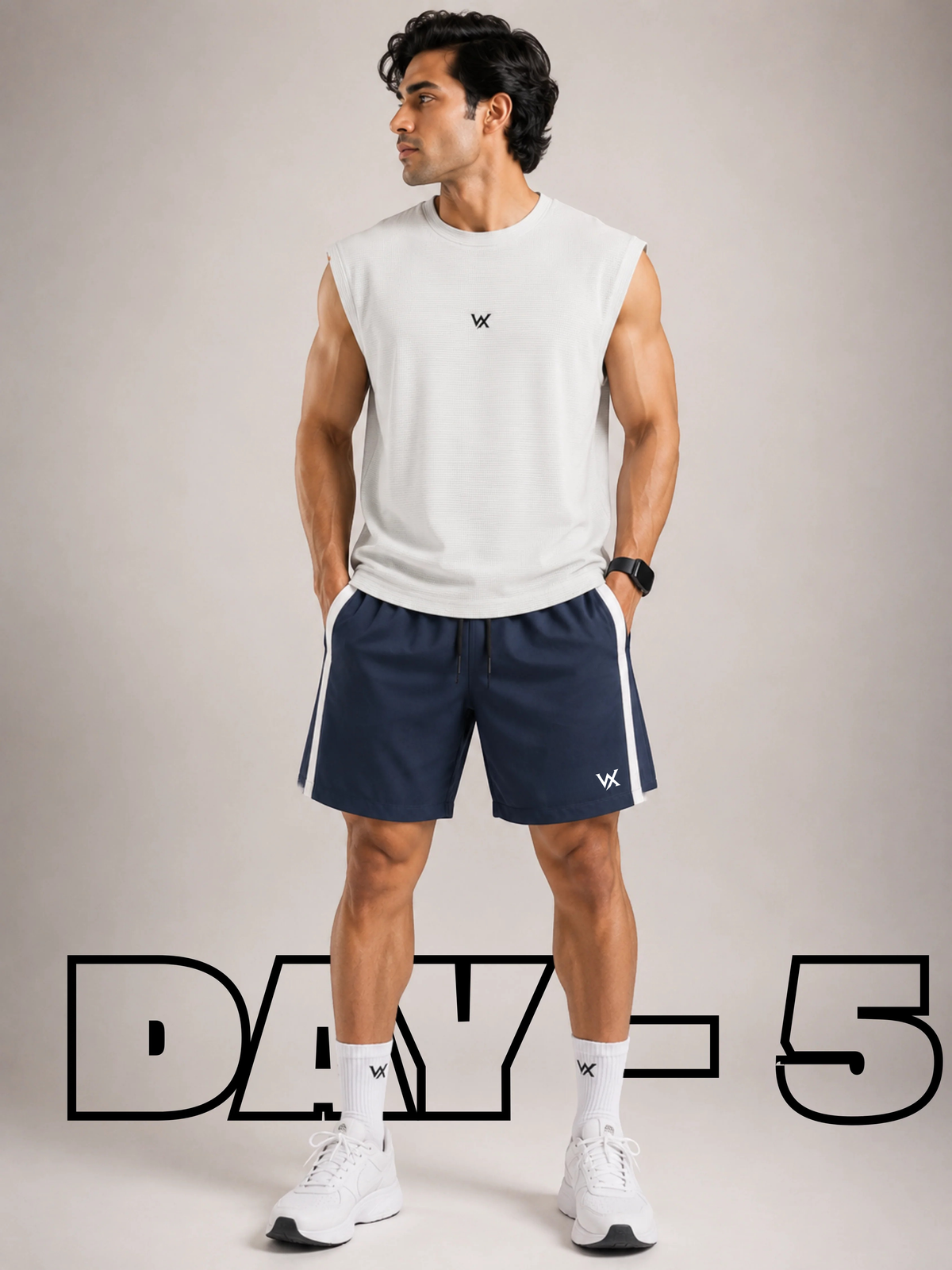 DAY-5 GYM OUTFIT FOR MENS WITH TSHIRT & VEST (SET OF 3)