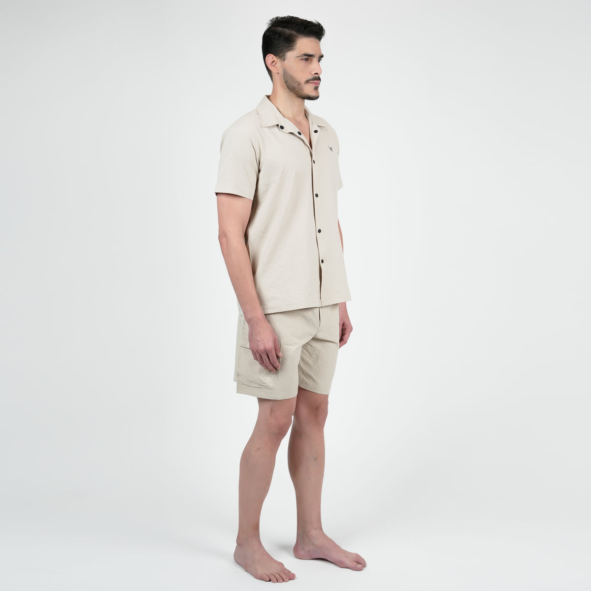 WarriorX Premium Nylon  Beige Co-ord Set for Men 3