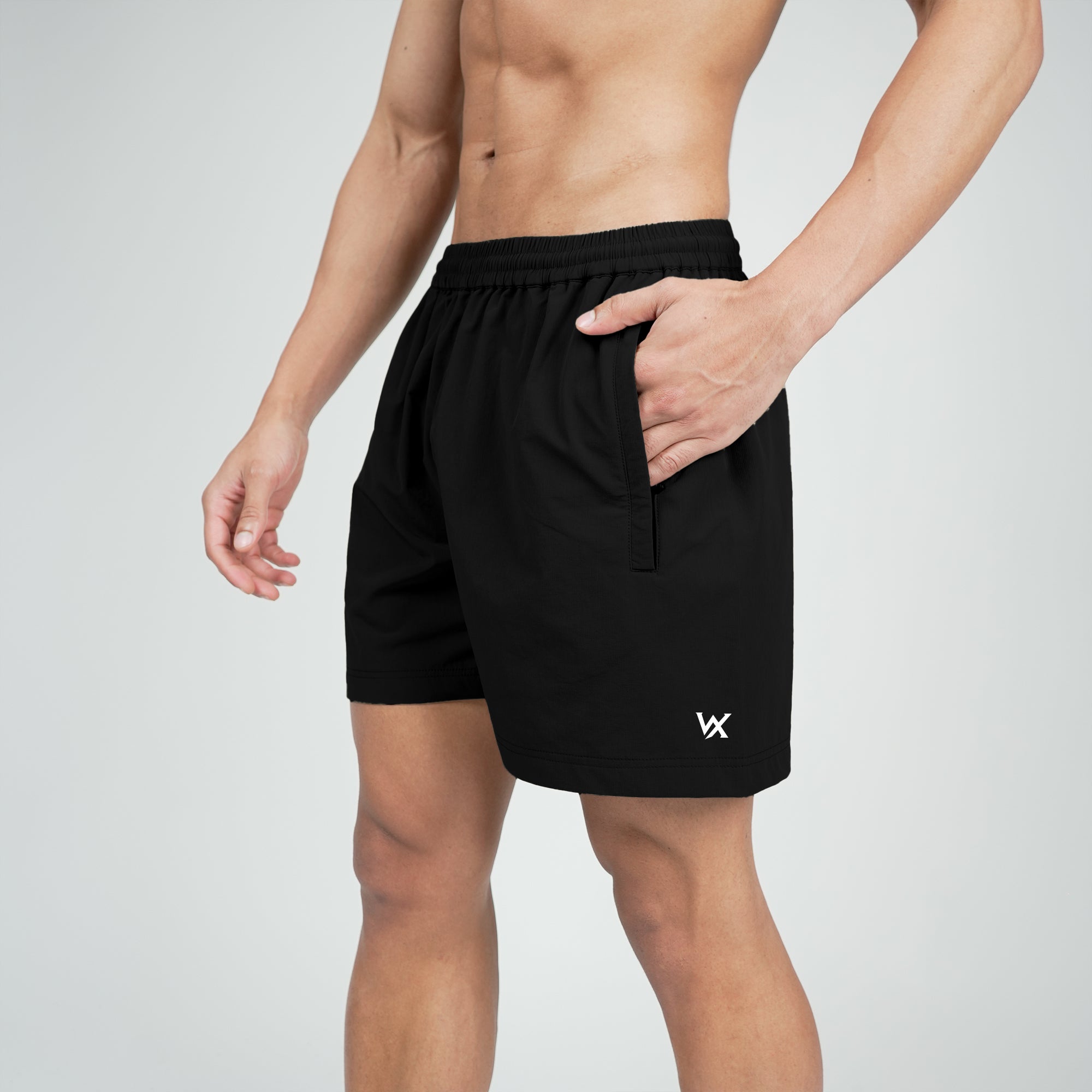 WarriorX Stealth Nylon Training Shorts with Zipper Pockets