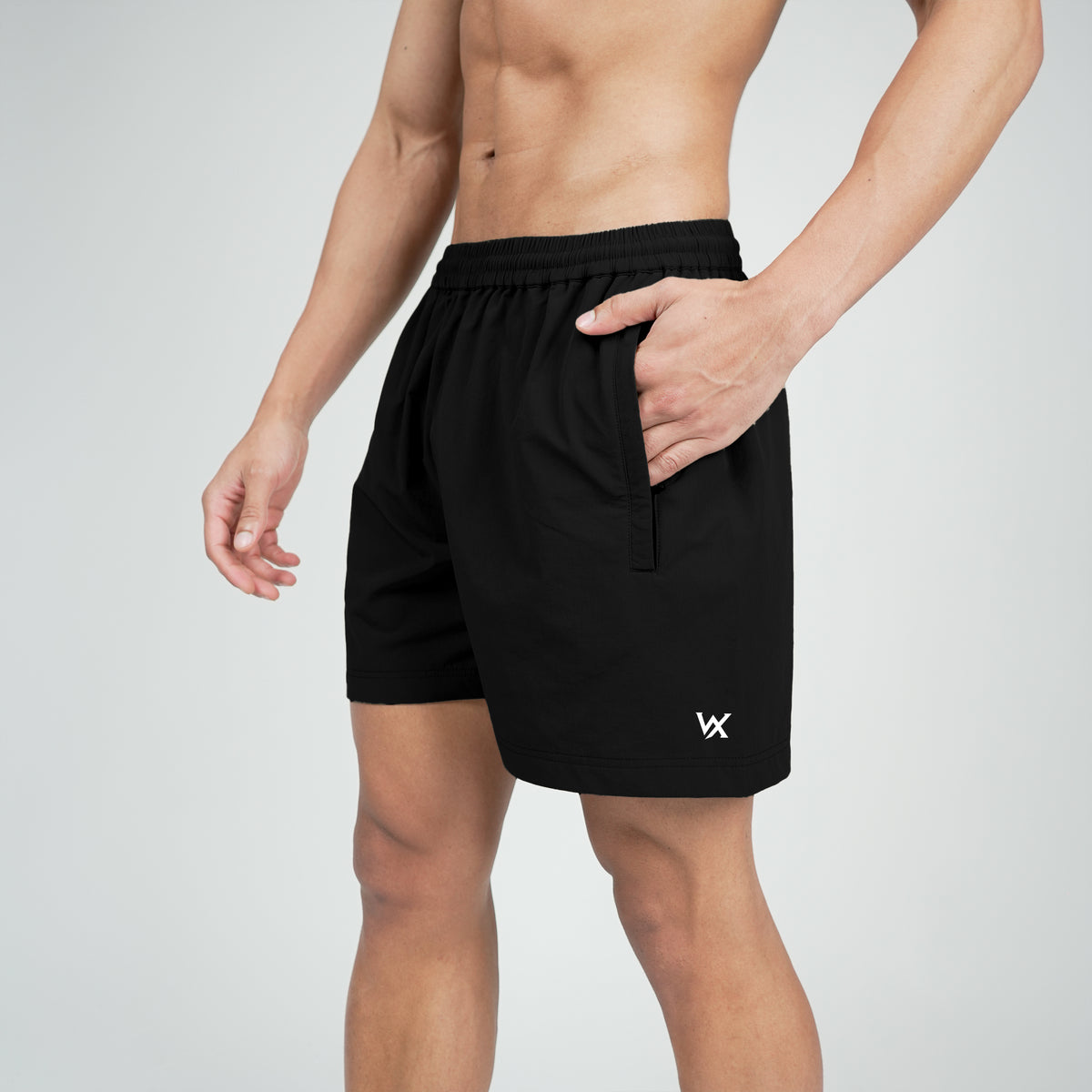 WarriorX Stealth Nylon Training Shorts with Zipper Pockets