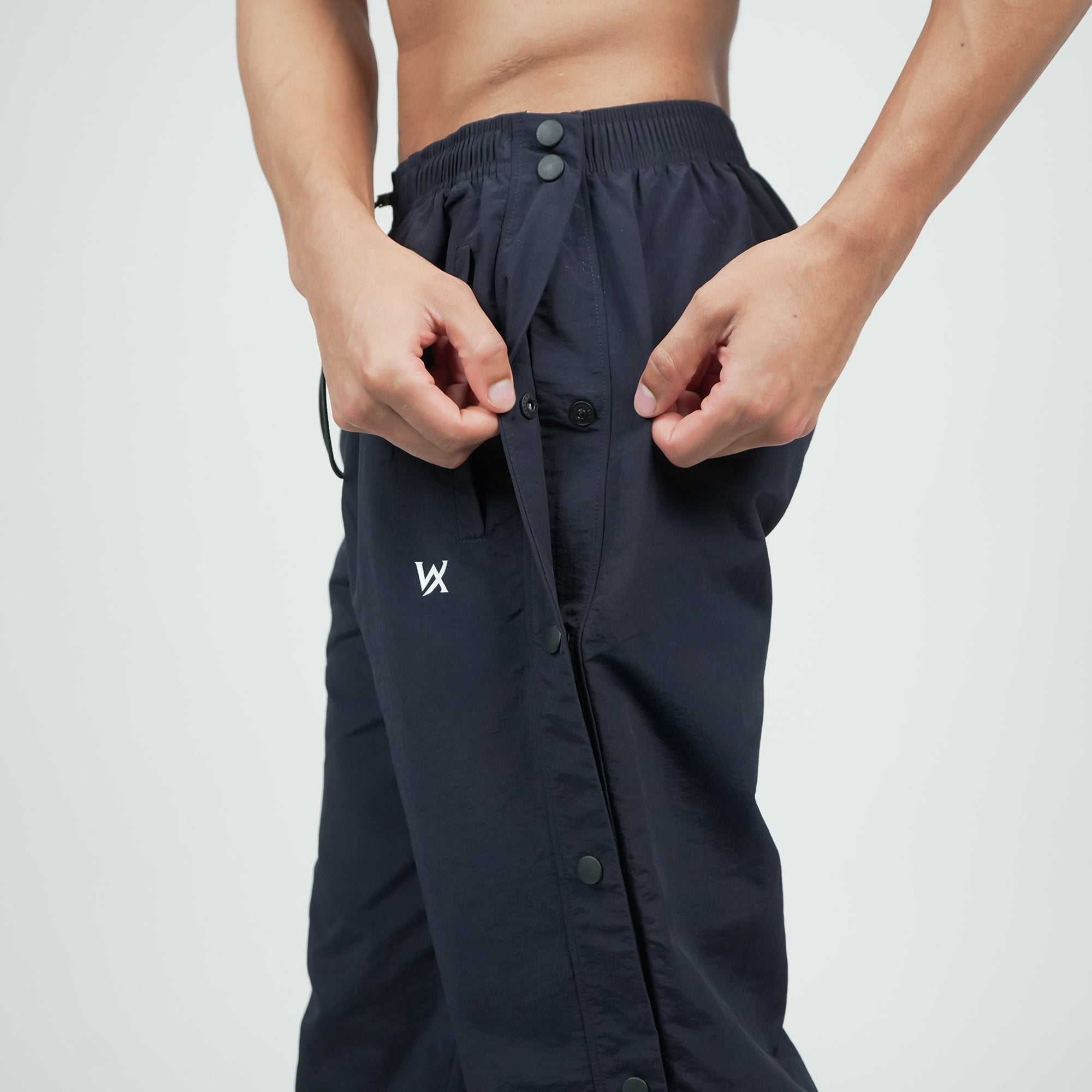 WarriorX Nylon Crush Pants With Side Snap button