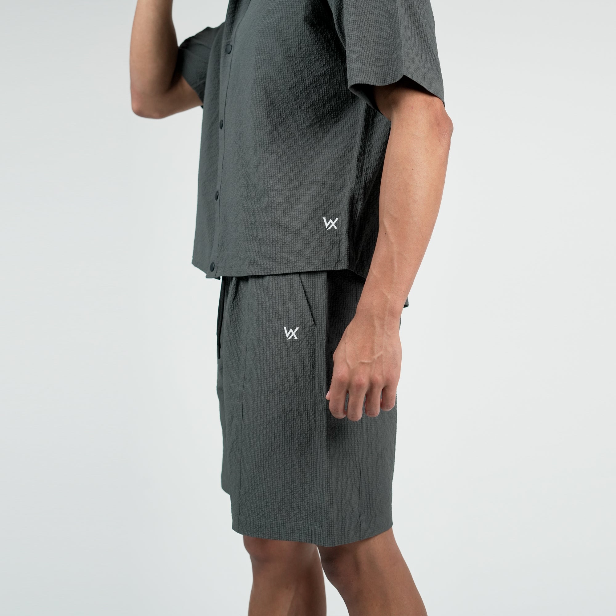 WarriorX Oversized Nylon  Co-ord Set With Button Design