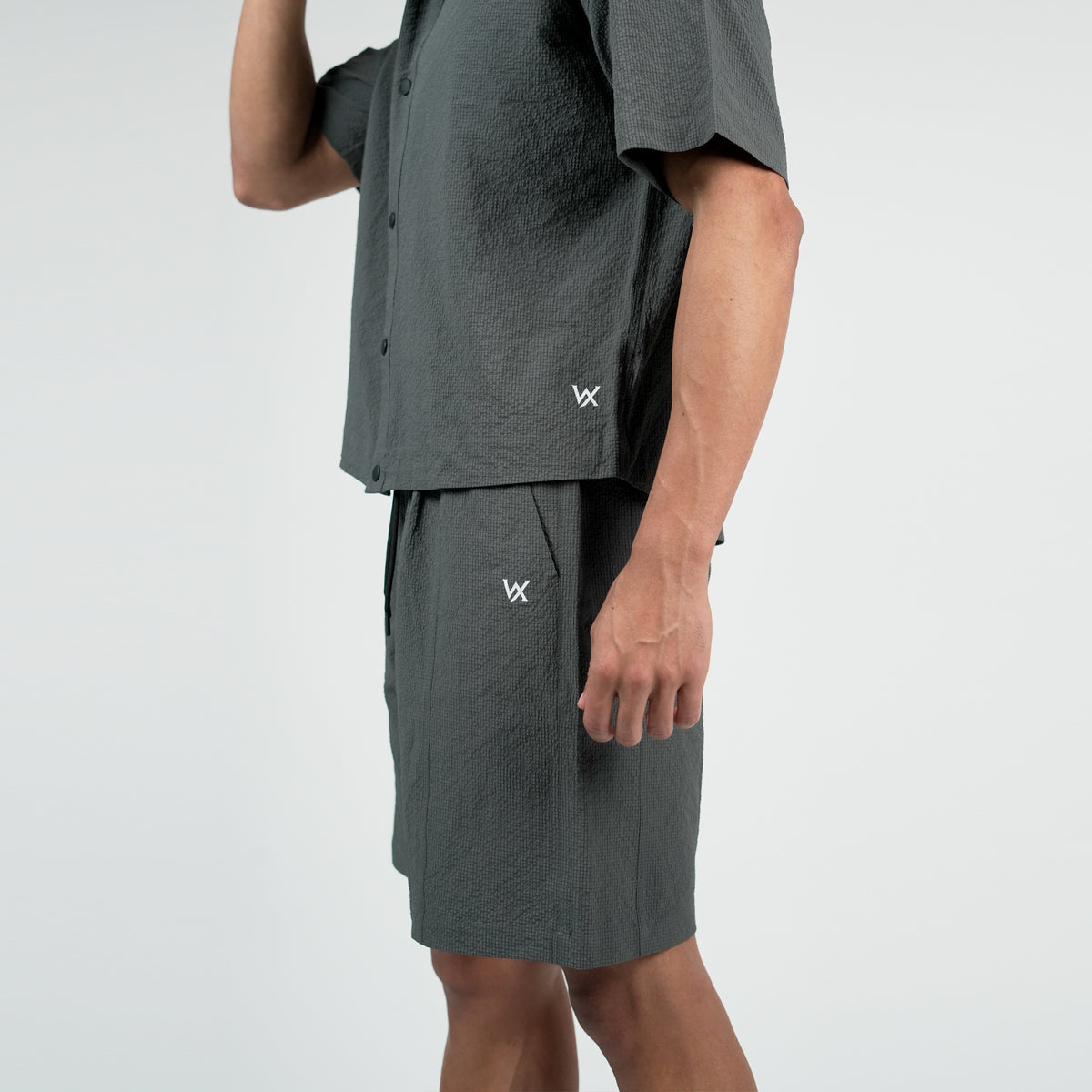 WarriorX Oversized Nylon  Co-ord Set With Button Design