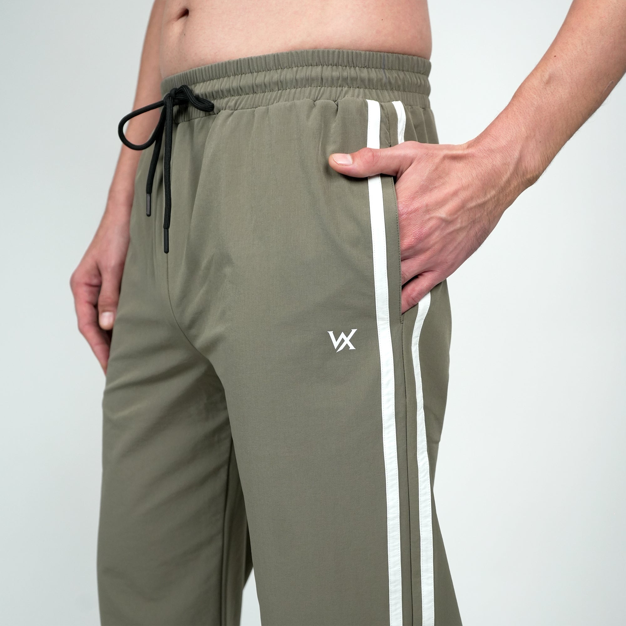 WarriorX Olive Green Track Pants with MotionCore Strip