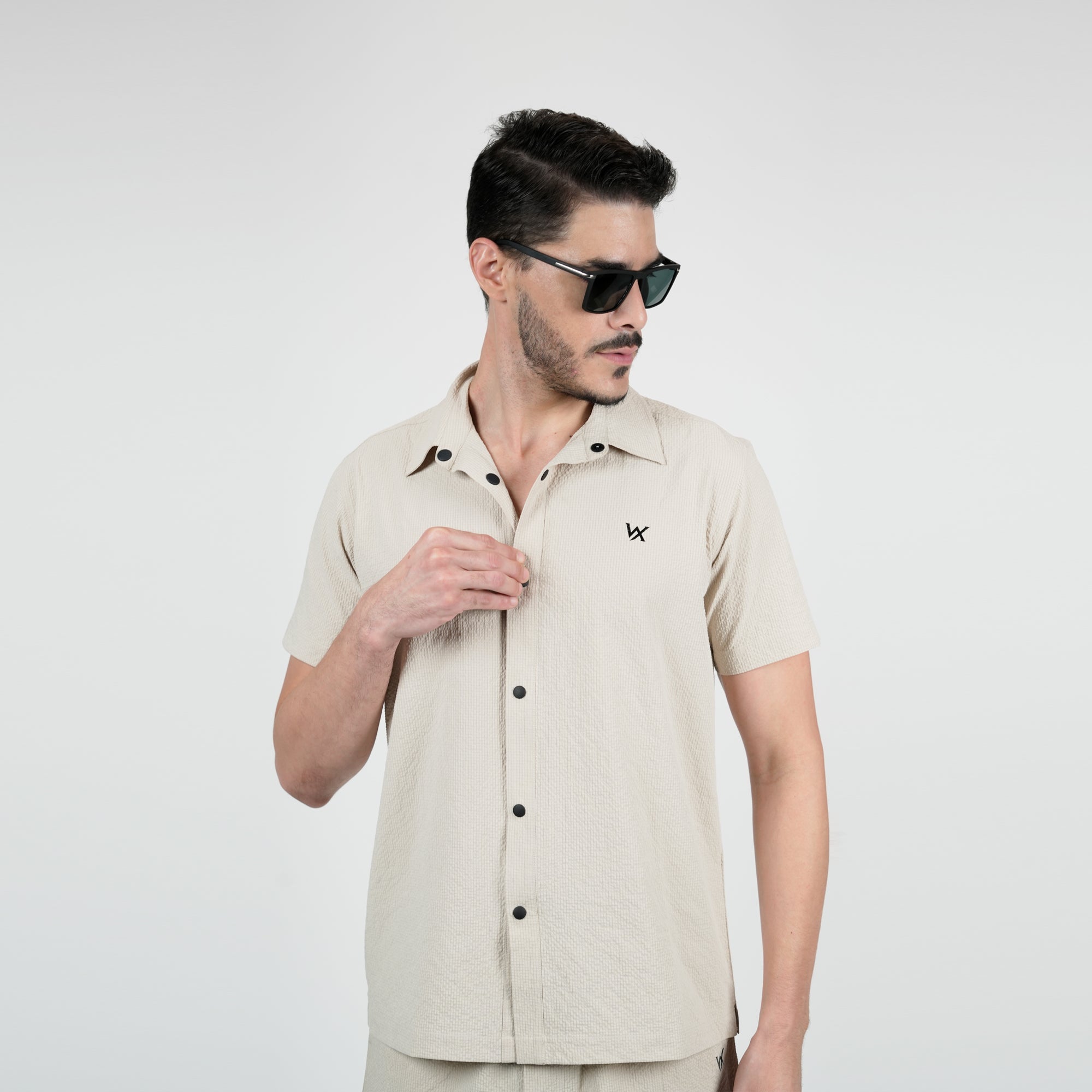 WarriorX Premium Nylon  Beige Co-ord Set for Men 4