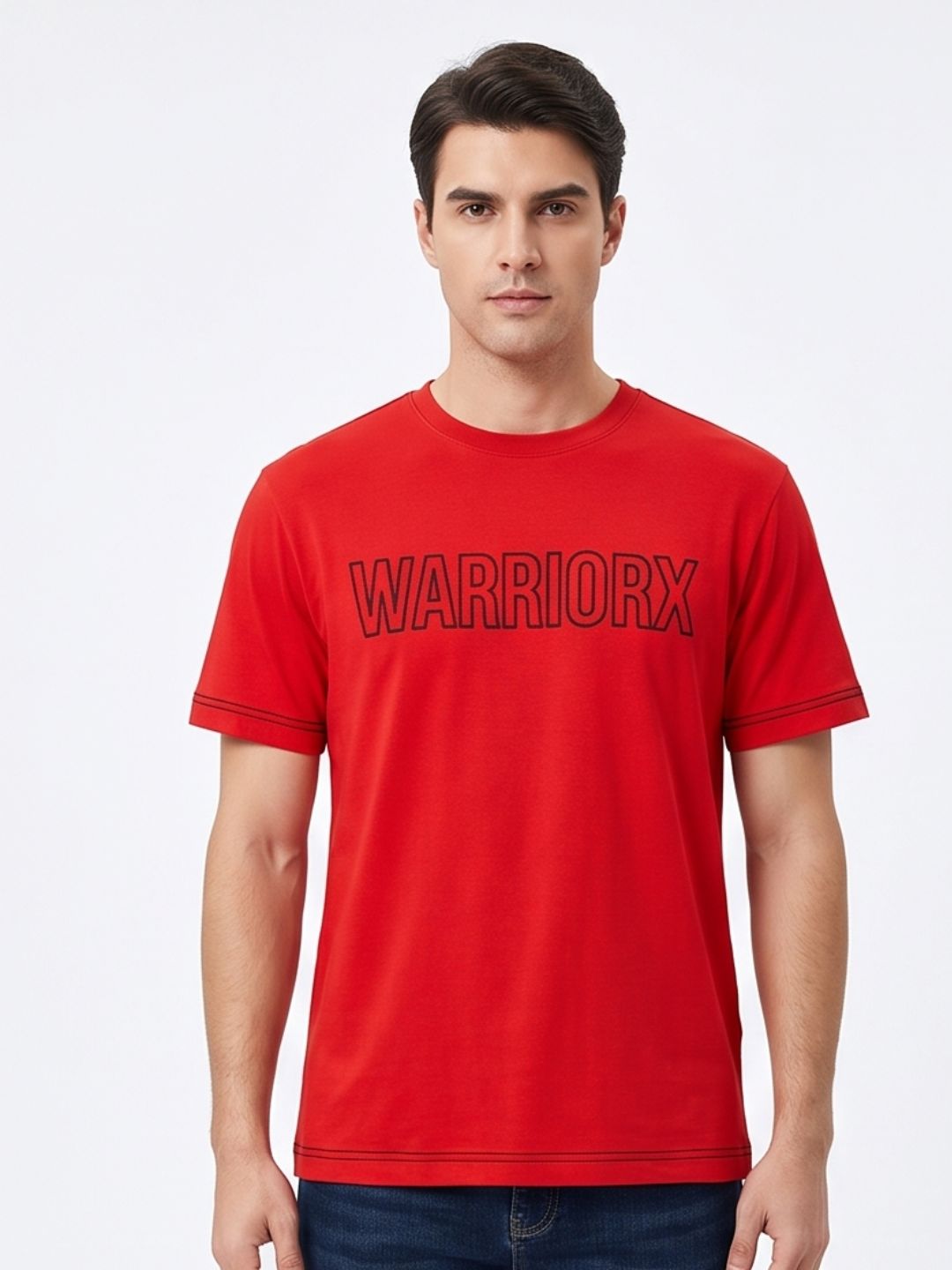 Warriorx Men's Round neck cotton lycra tshirt