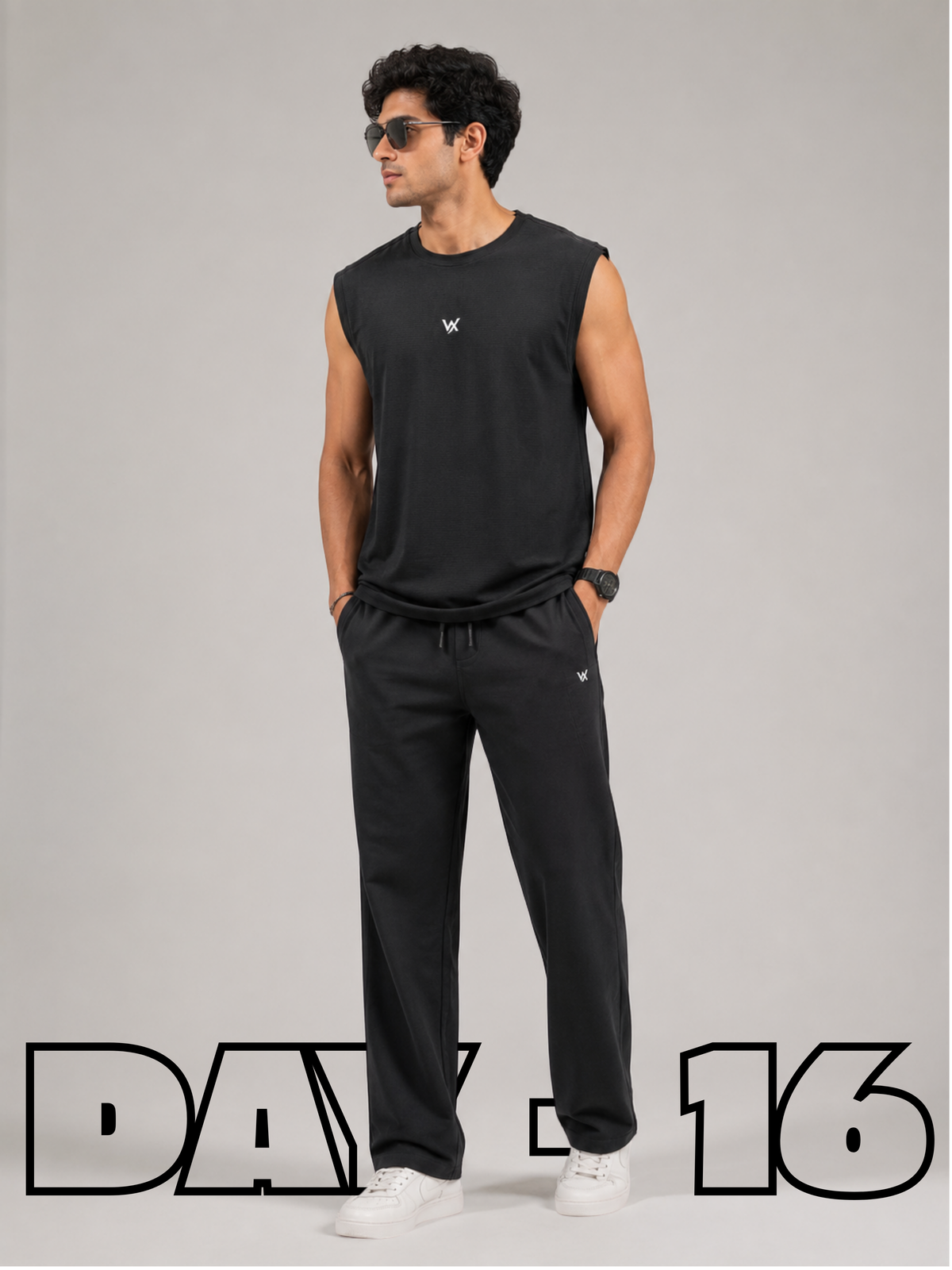 DAY-16 GYM OUTFIT FOR MENS WITH TSHIRT & VEST (SET OF 3)