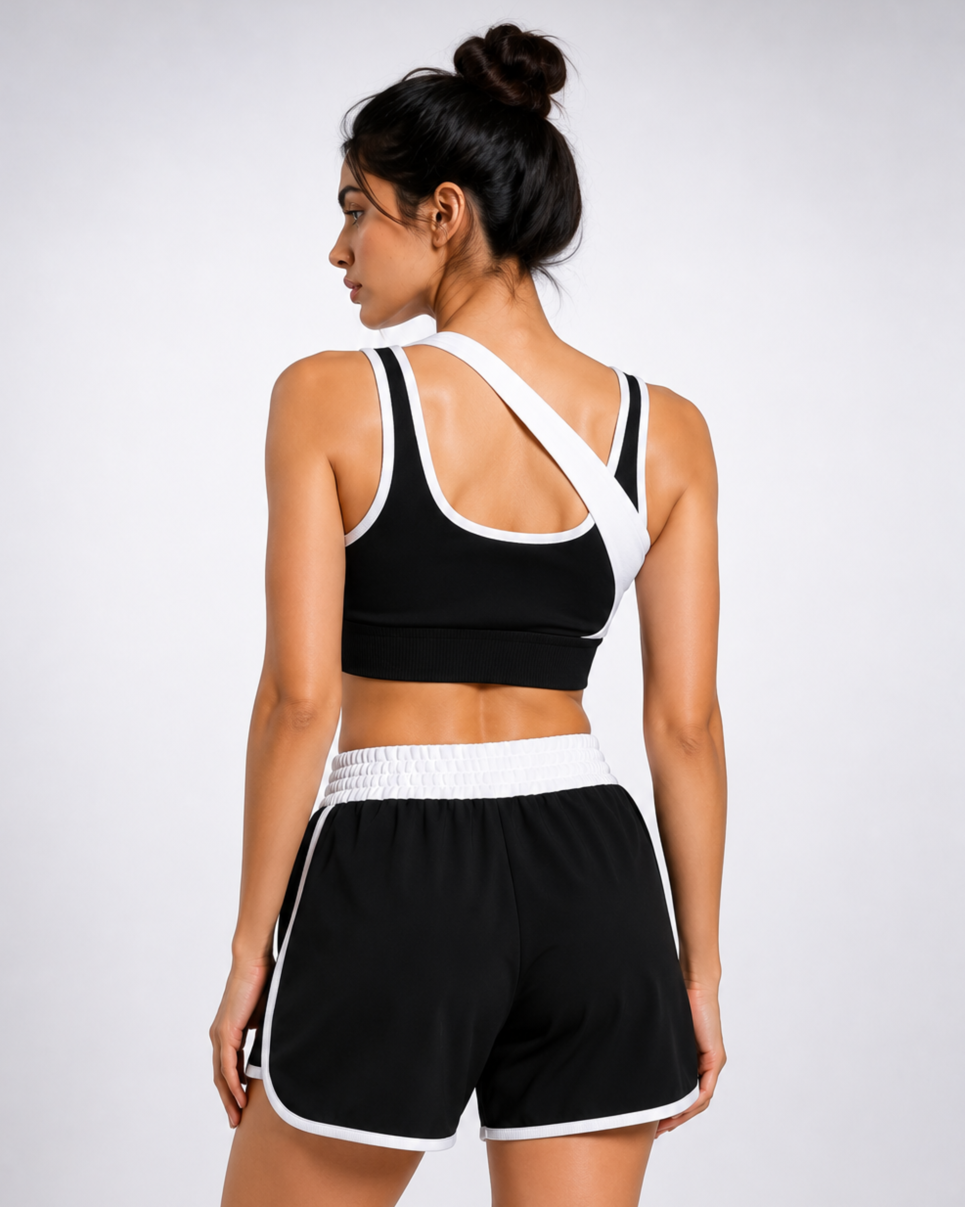 WarriorX Women's Cross-Strap Sports Bra & Training Shorts Co-Ord Set