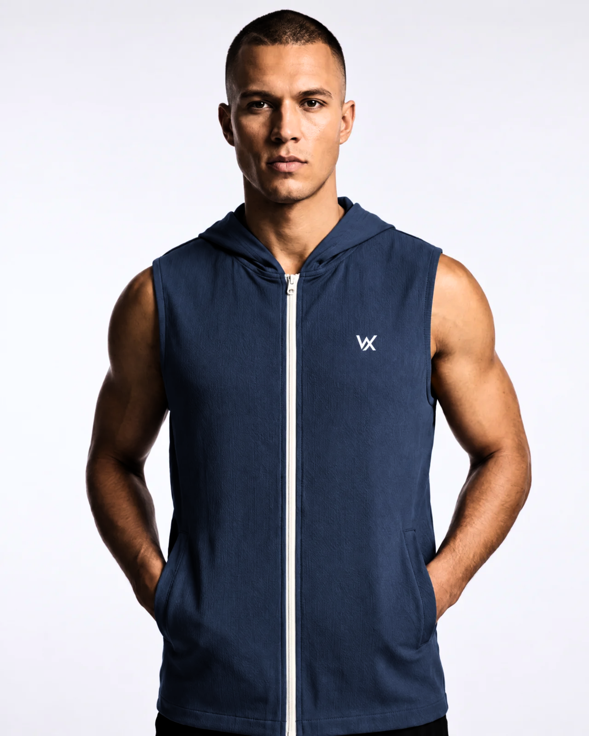 WarriorX Men’s Performance Sleeveless Zip-Up Hoodie Vest