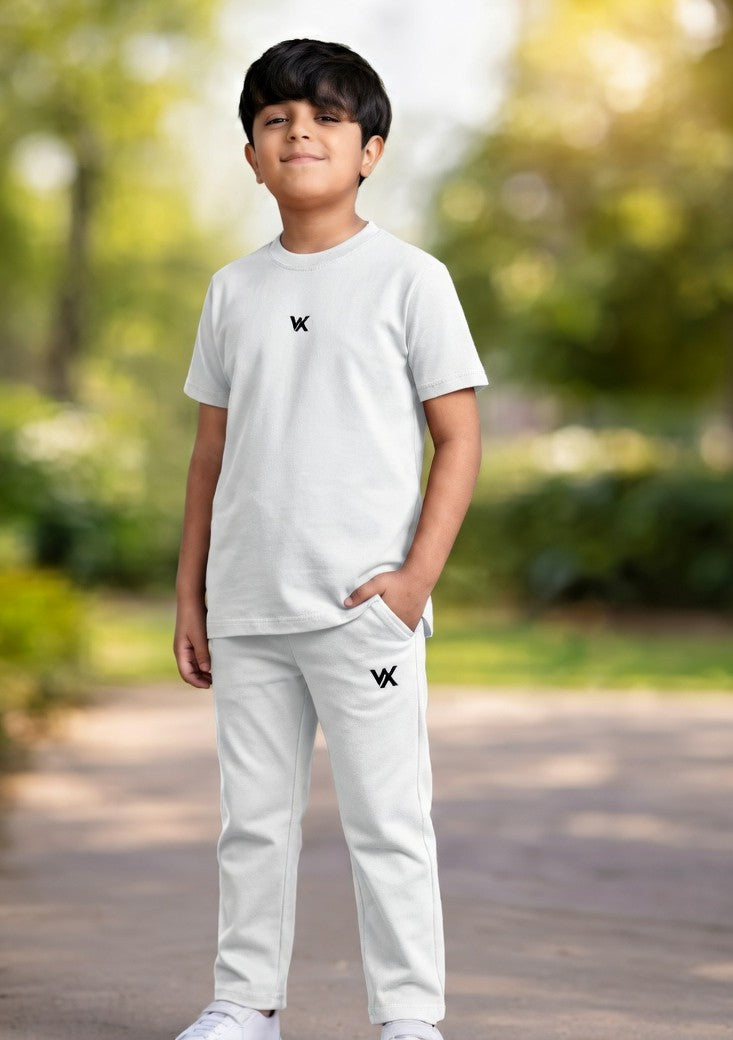 warrior x kids regular fit cotton lycra cord set with trouser