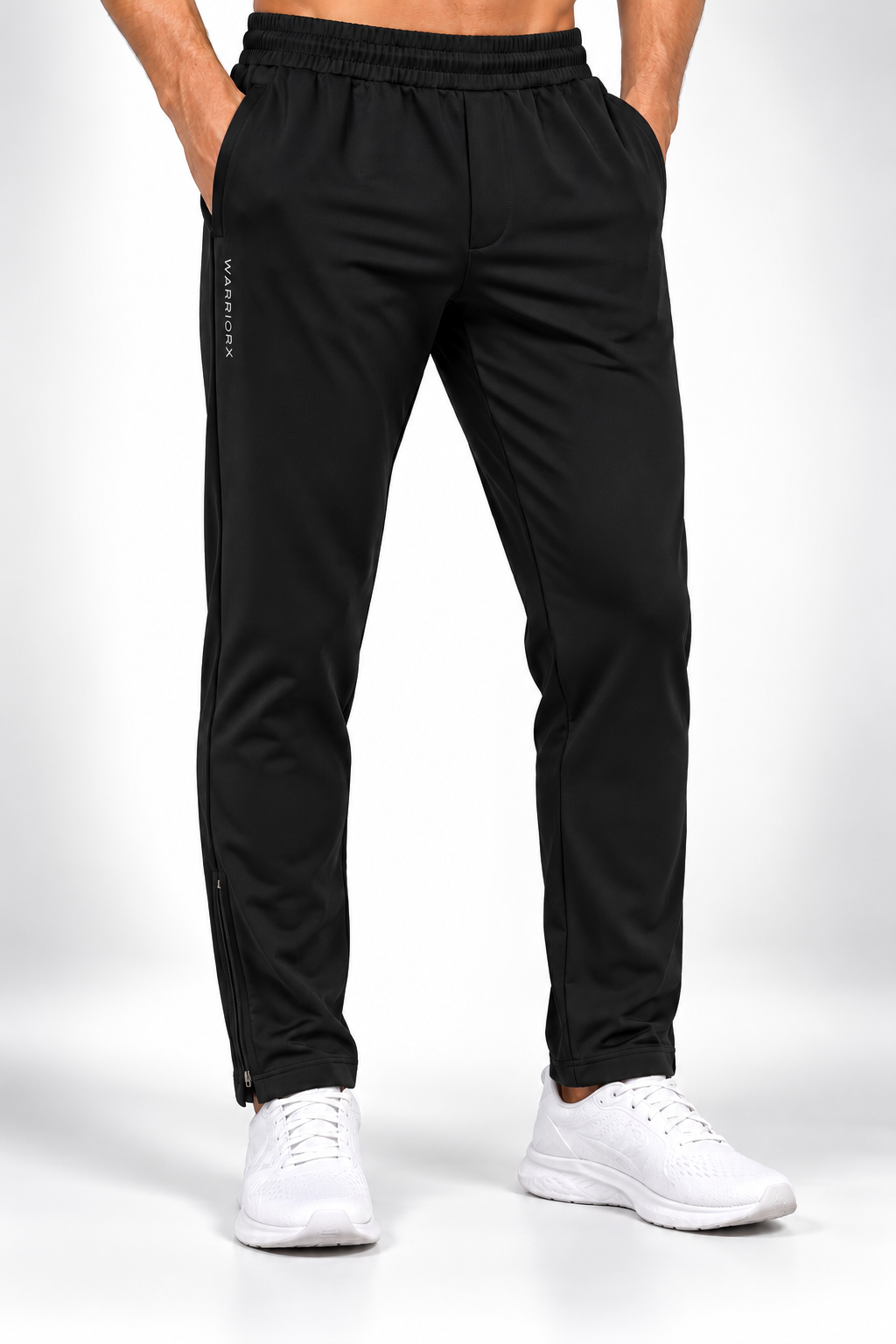 WarriorX Men's Premium Tapered Track Pants with Ankle Zipper
