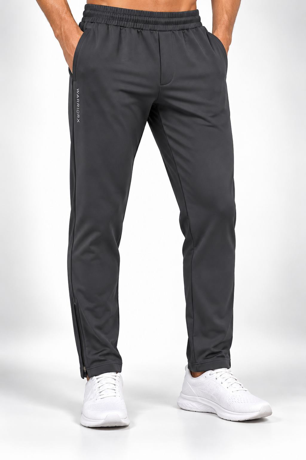 WarriorX Men's Premium Tapered Track Pants with Ankle Zipper