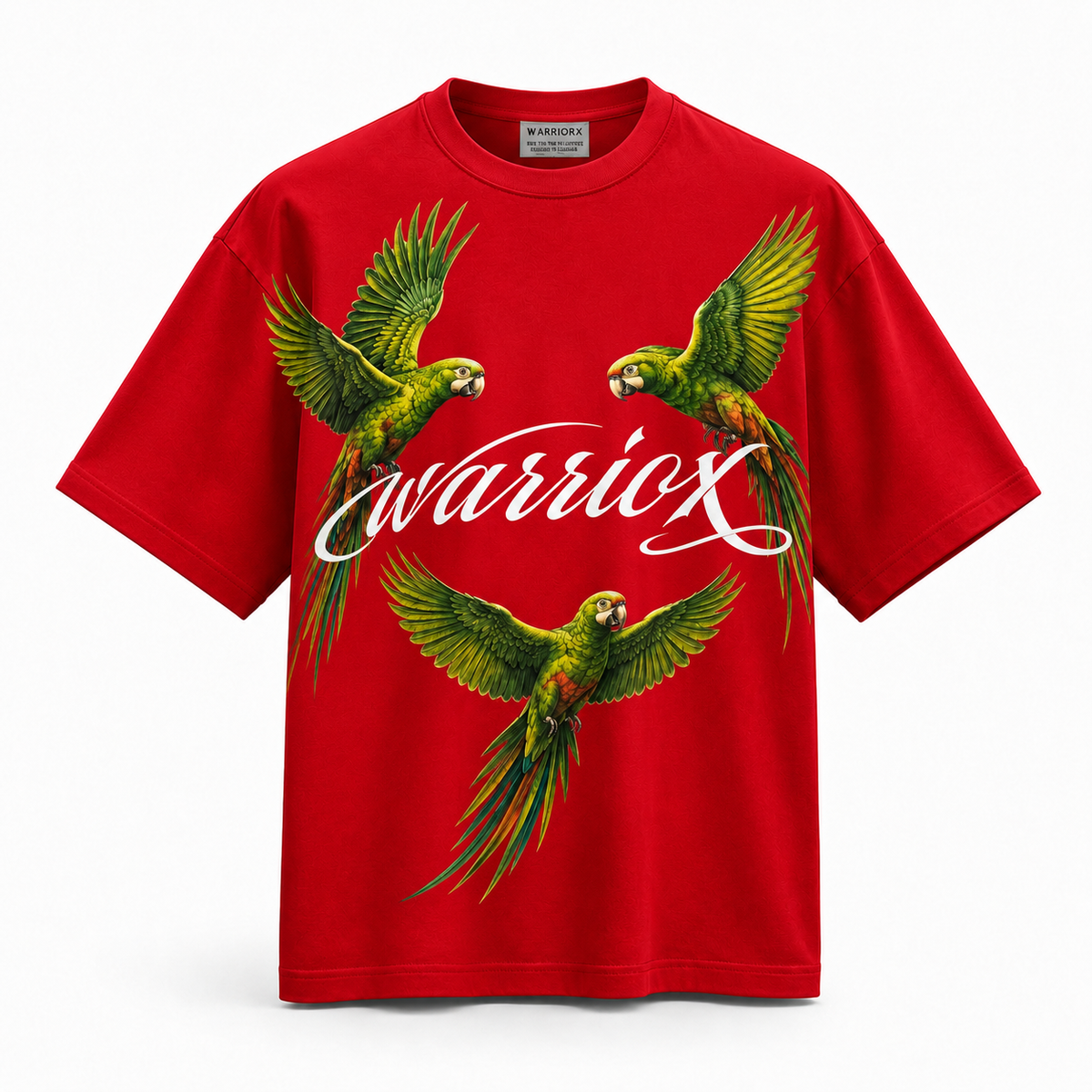 WARRIORX Parrot Graphic Oversized T-Shirt