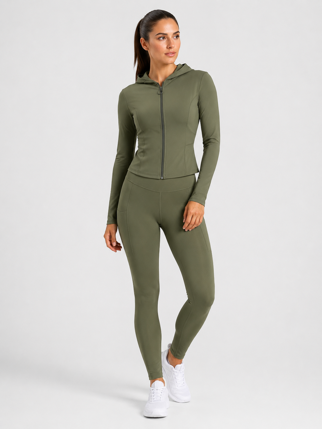 Women’s SculptFit Zip-Up Jacket & High-Waist Pocket Leggings Co-Ord Set