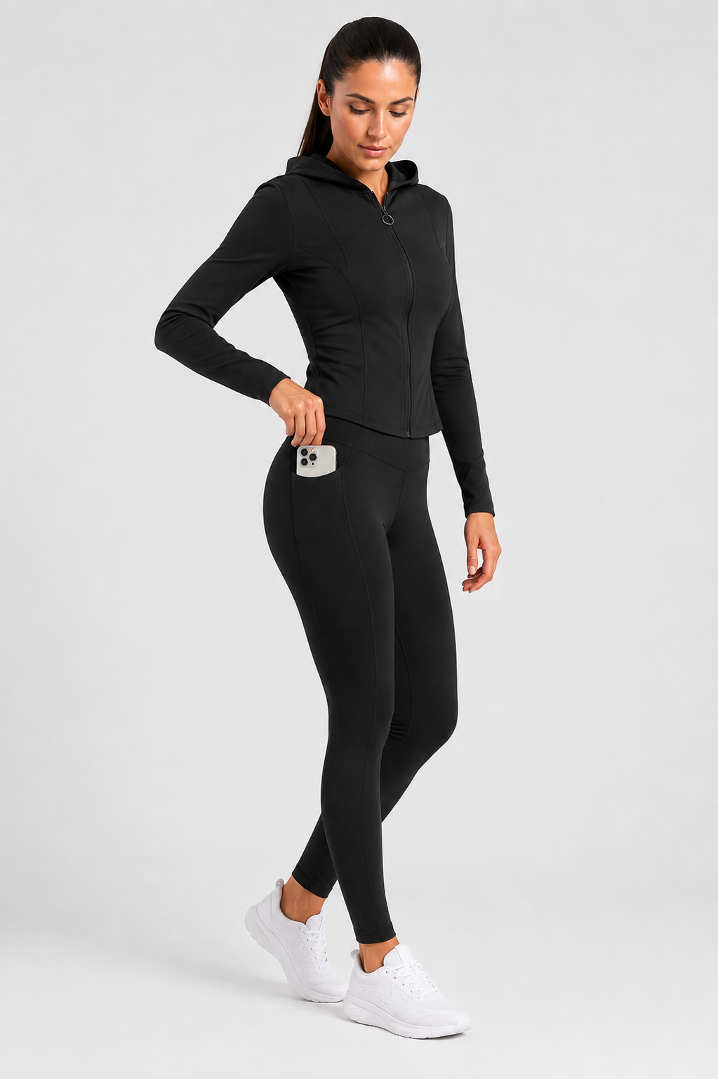 Women’s SculptFit Zip-Up Jacket & High-Waist Pocket Leggings Co-Ord Set