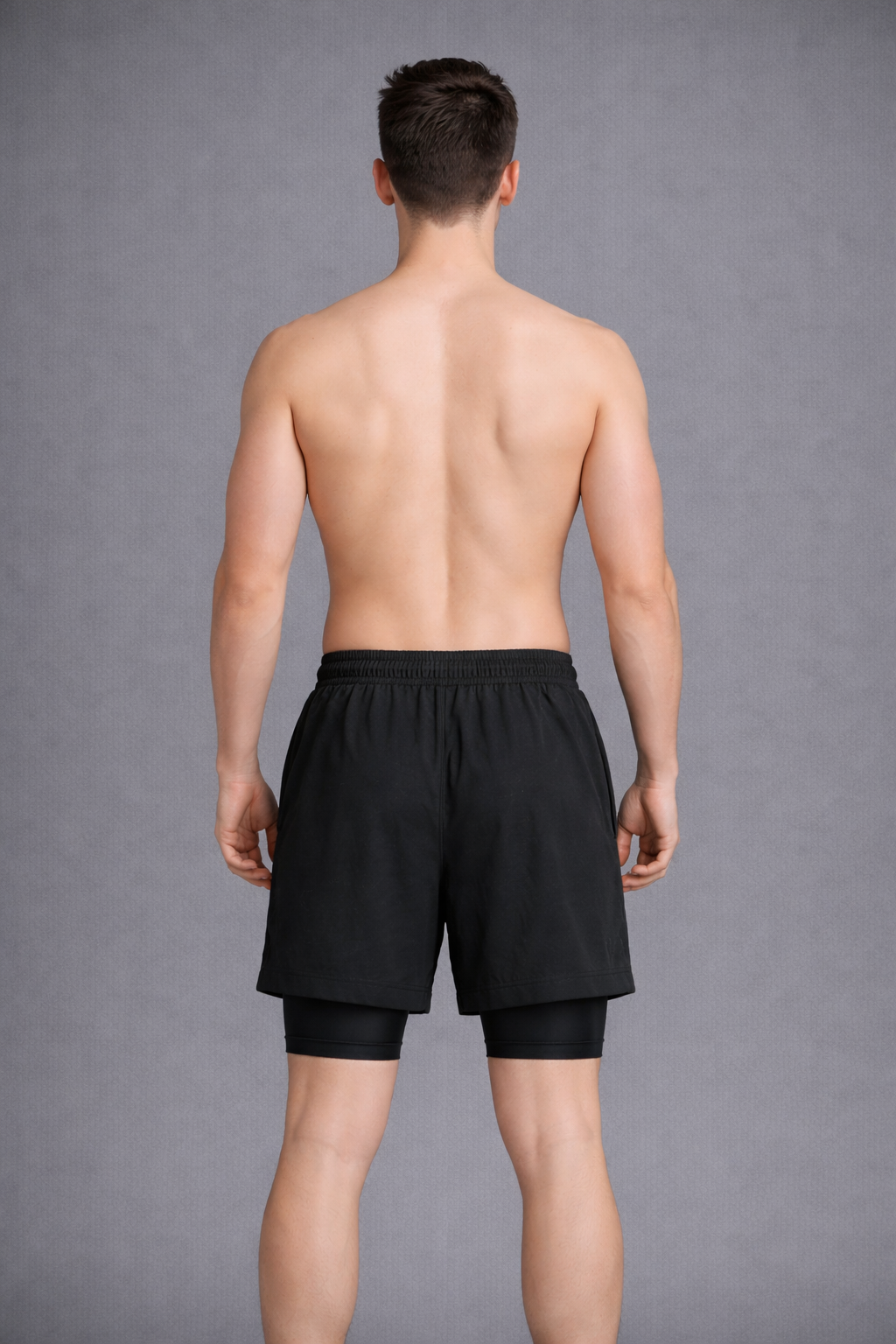WarriorX Men’s Workout Banana Crush Nylon Shorts with Built-In Compression Liner