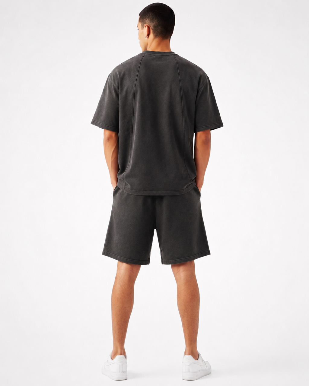 warriorx men's acid wash cordset with shorts