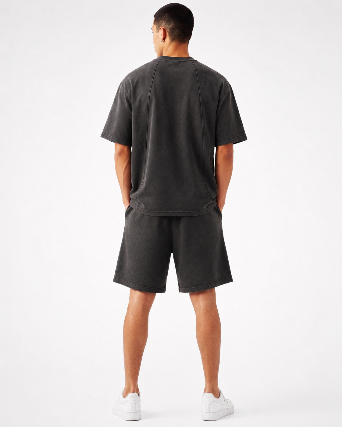 warriorx men's acid wash cordset with shorts