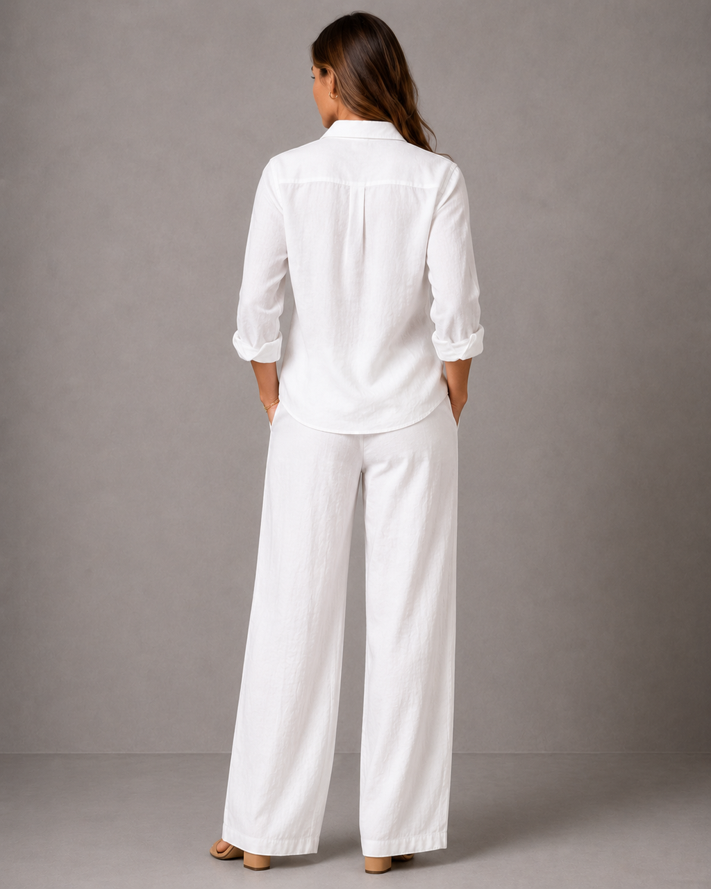Women's Premium Linen Full Sleeve Shirt & Trouser Co-ord Set
