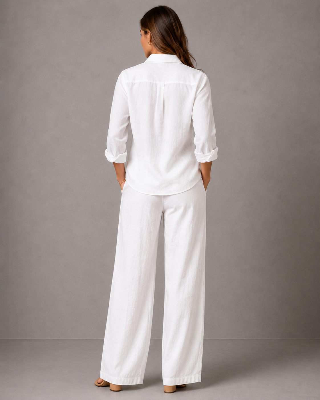 Women's Premium Linen Full Sleeve Shirt & Trouser Co-ord Set